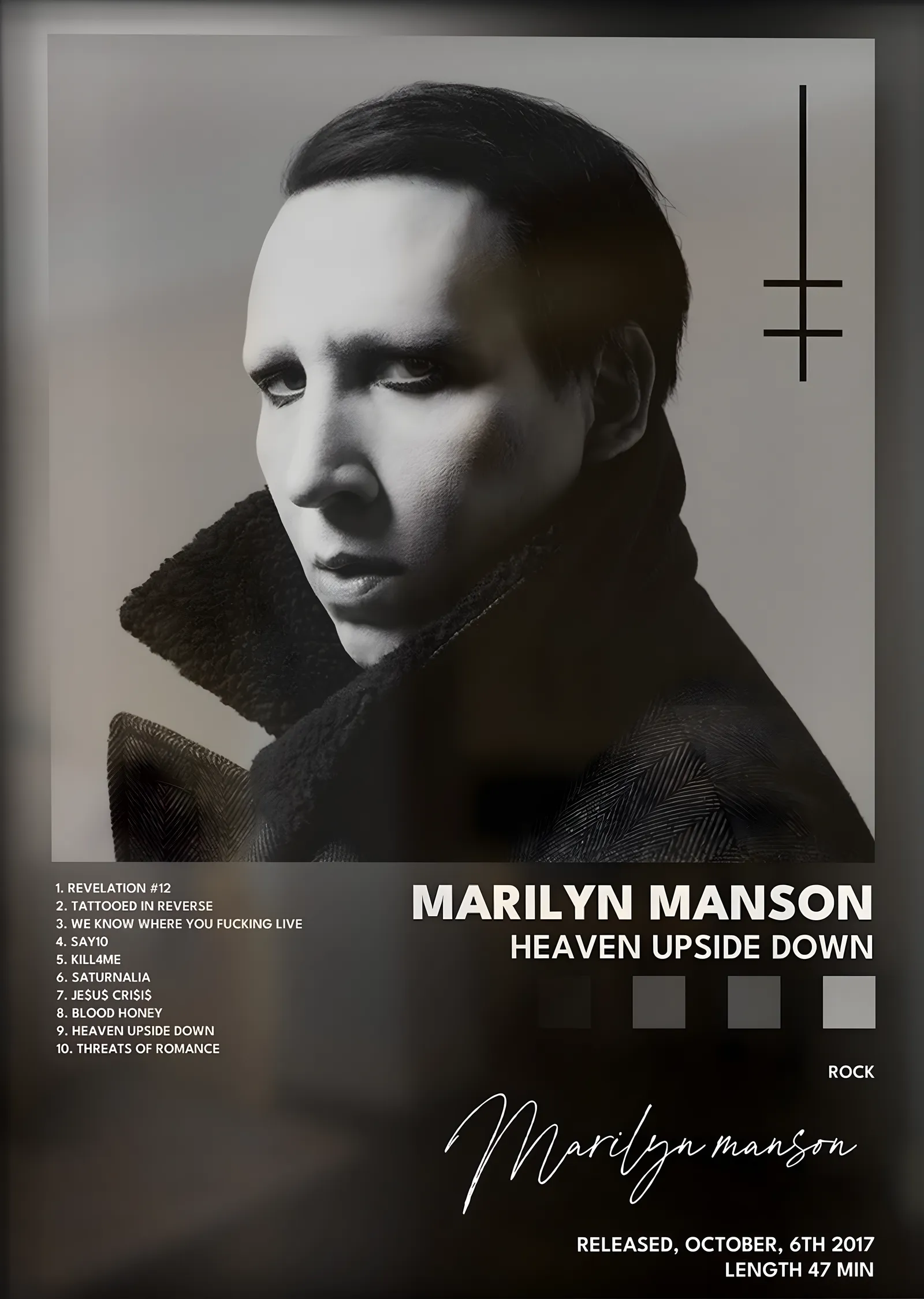 Marilyn Manson: Heaven Upside Down metal tablo