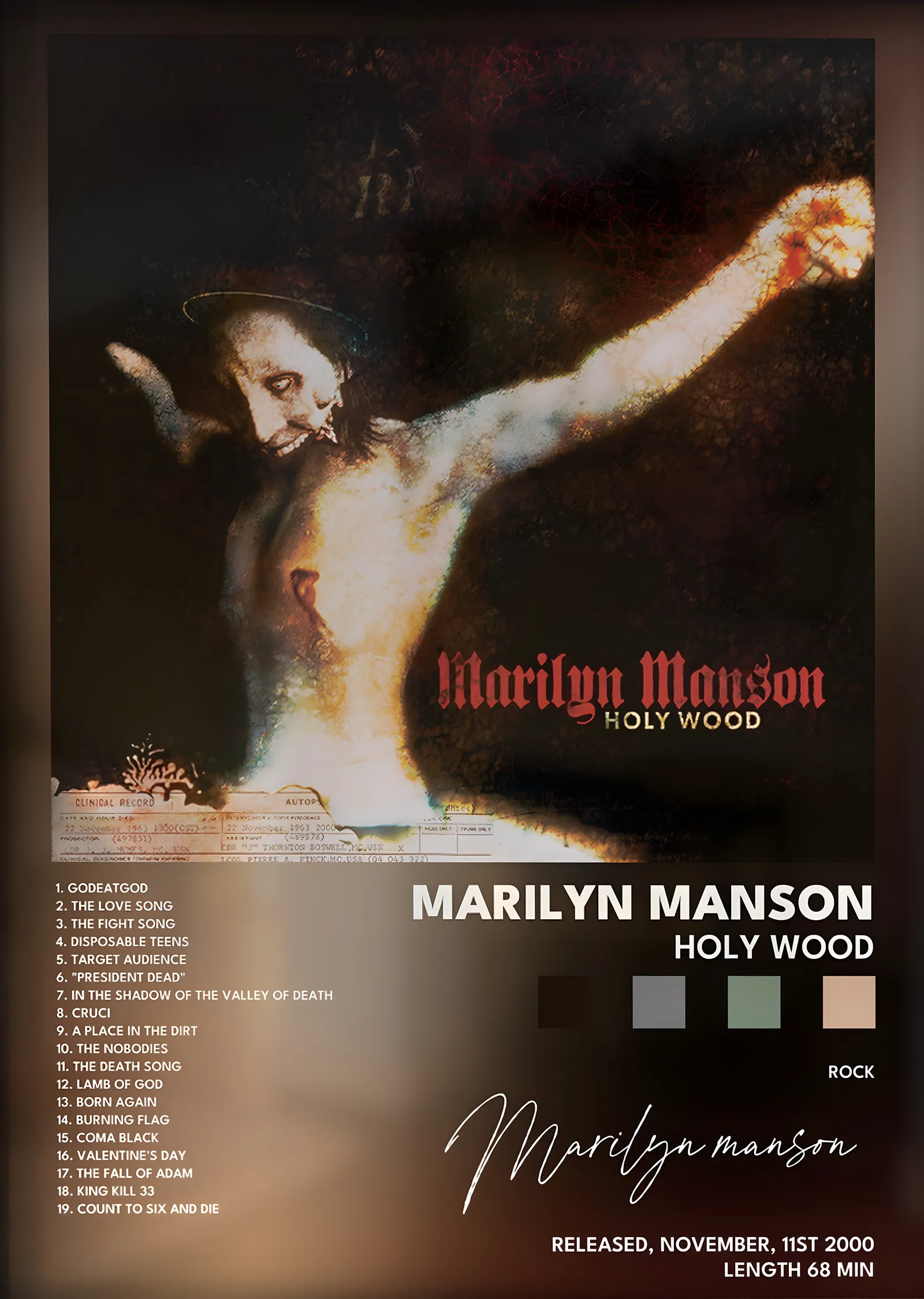 Marilyn Manson: Holy Wood metal tablo