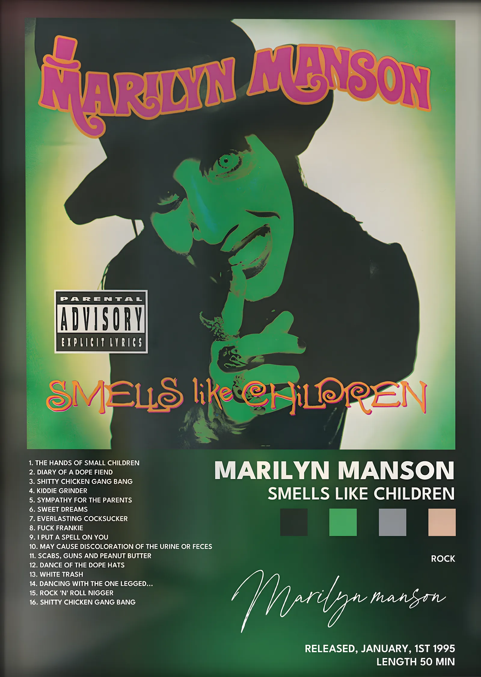 Marilyn Manson: Smells Like Children metal tablo