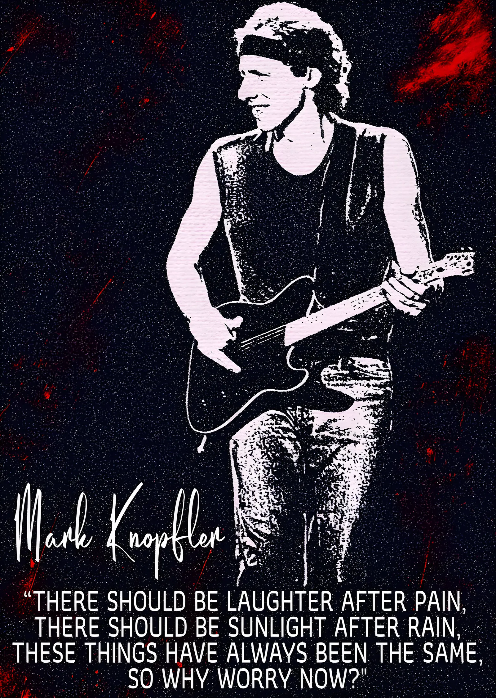 Mark Knopfler: Pembe Stencil metal tablo