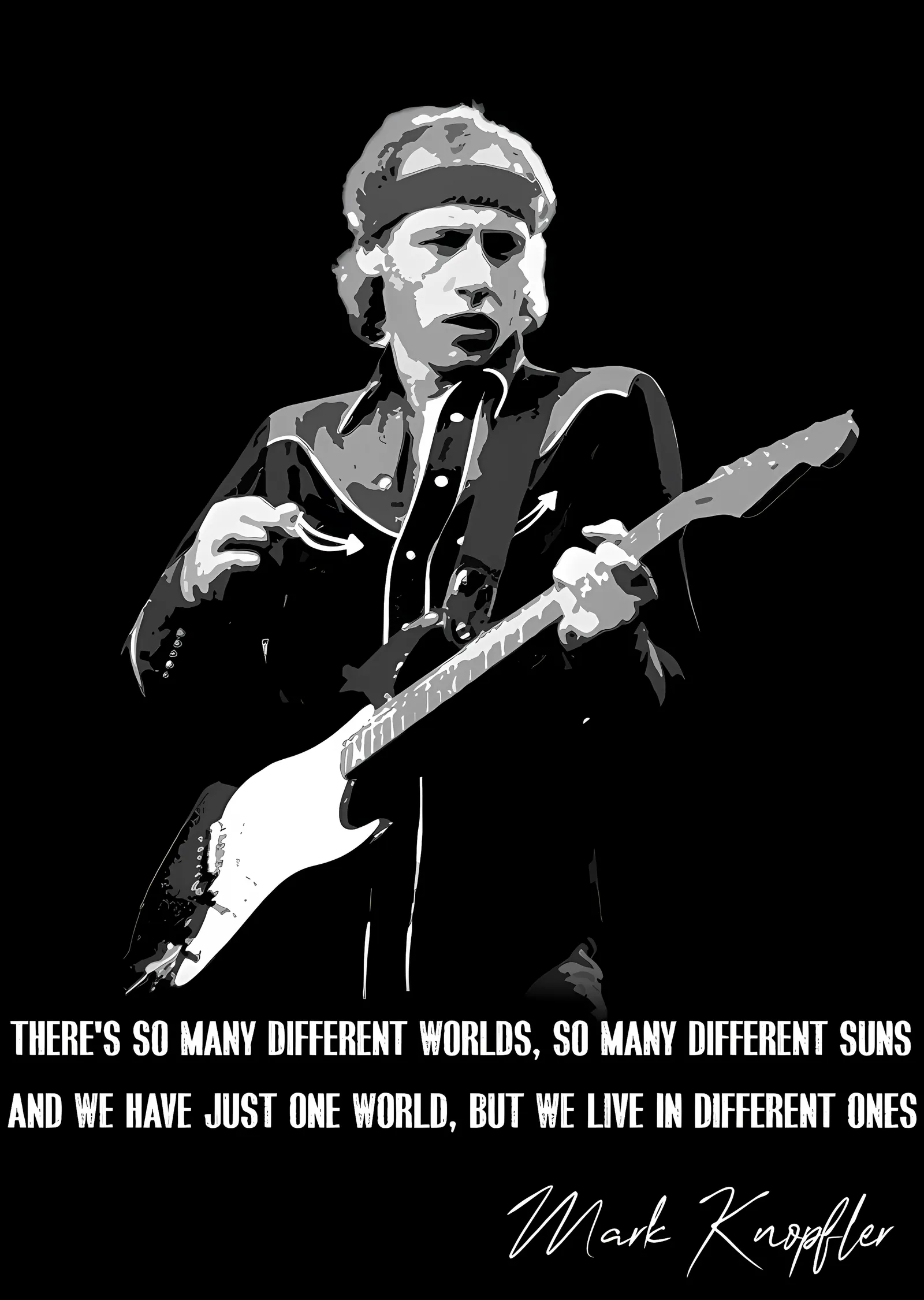 Mark Knopfler: Siyah Beyaz Sahne metal tablo