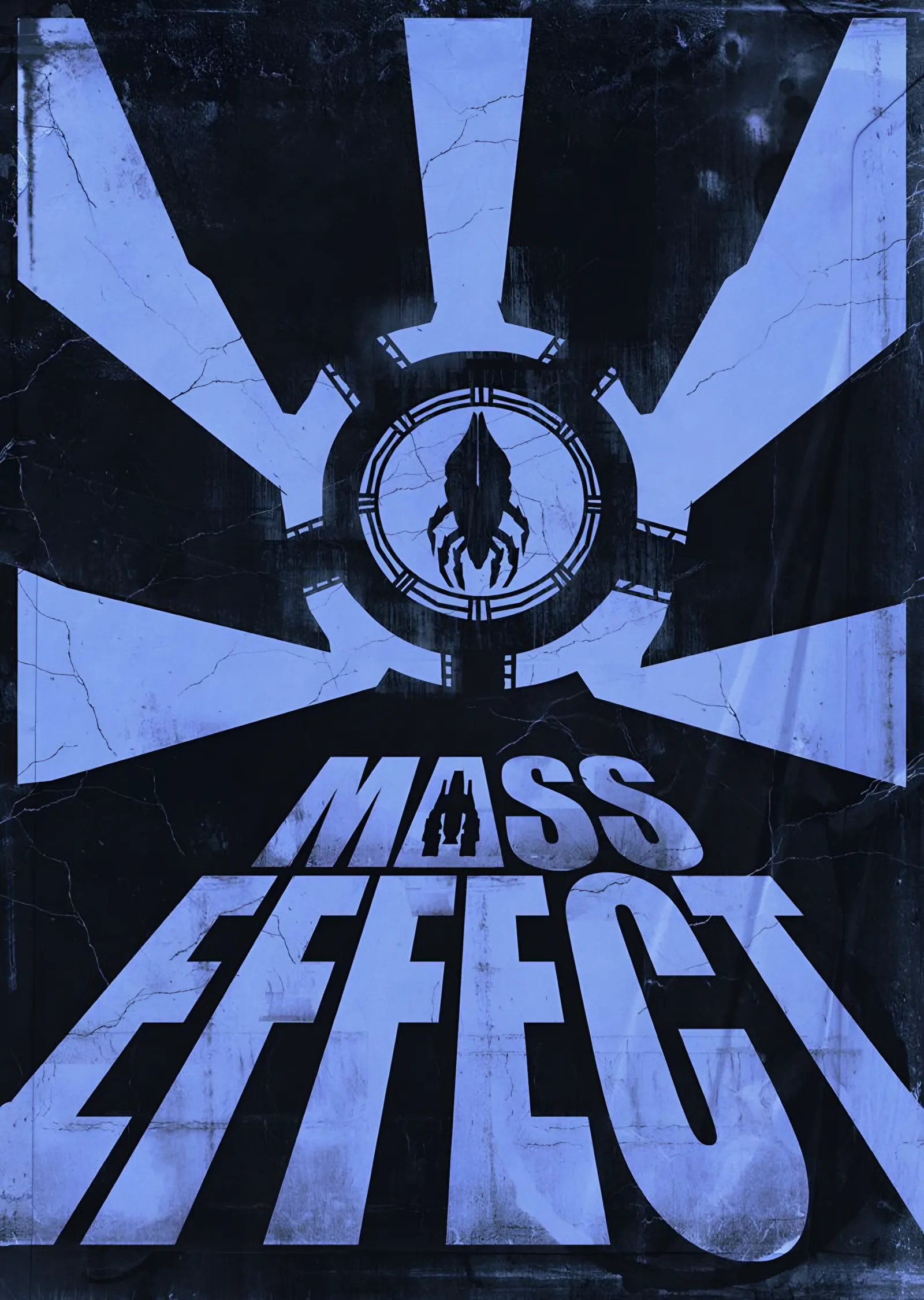 Mass Effect: Mavi Amblem metal tablo