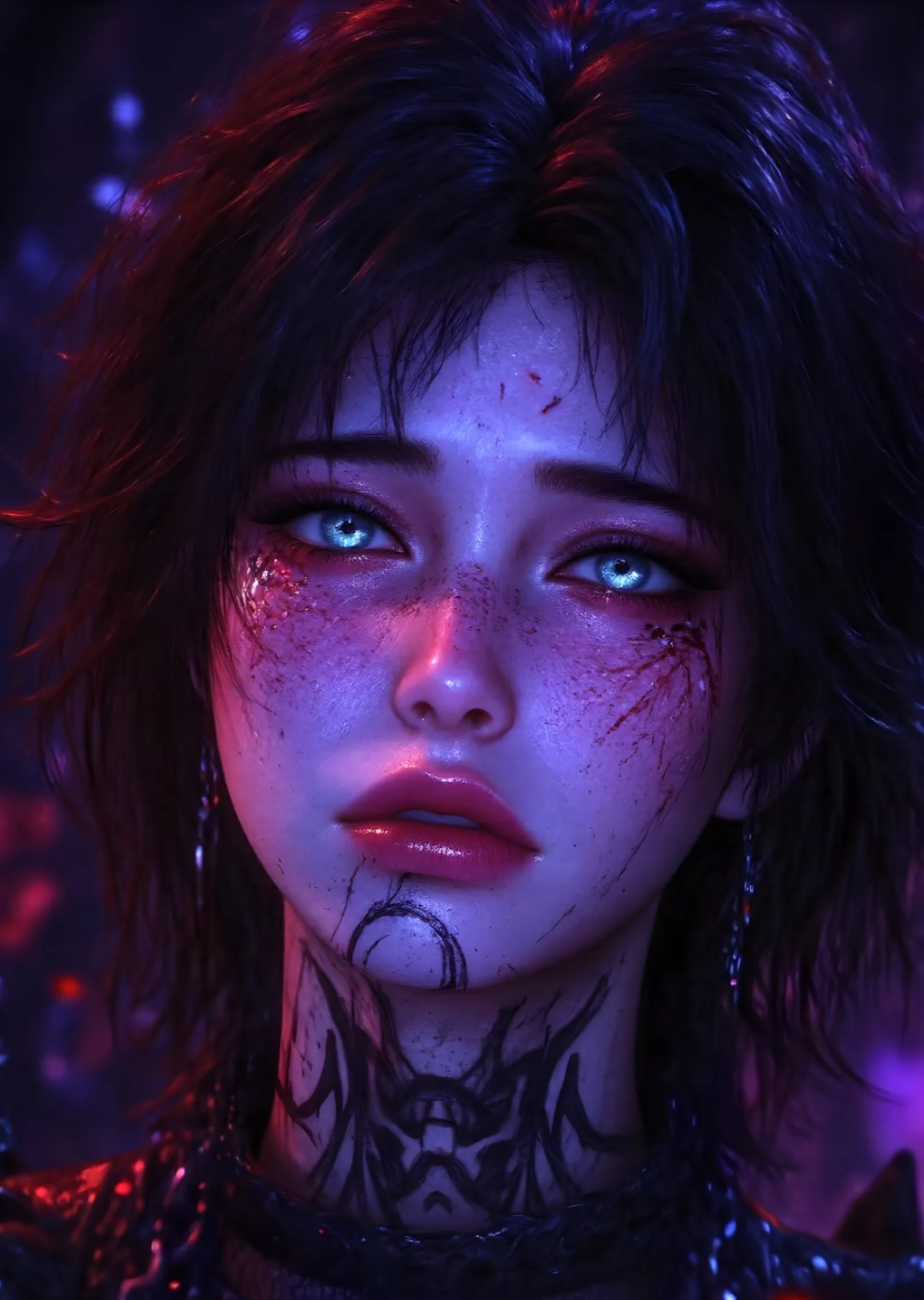 Baldur's Gate 3 - Evelyn Mavi Işıkta metal tablo