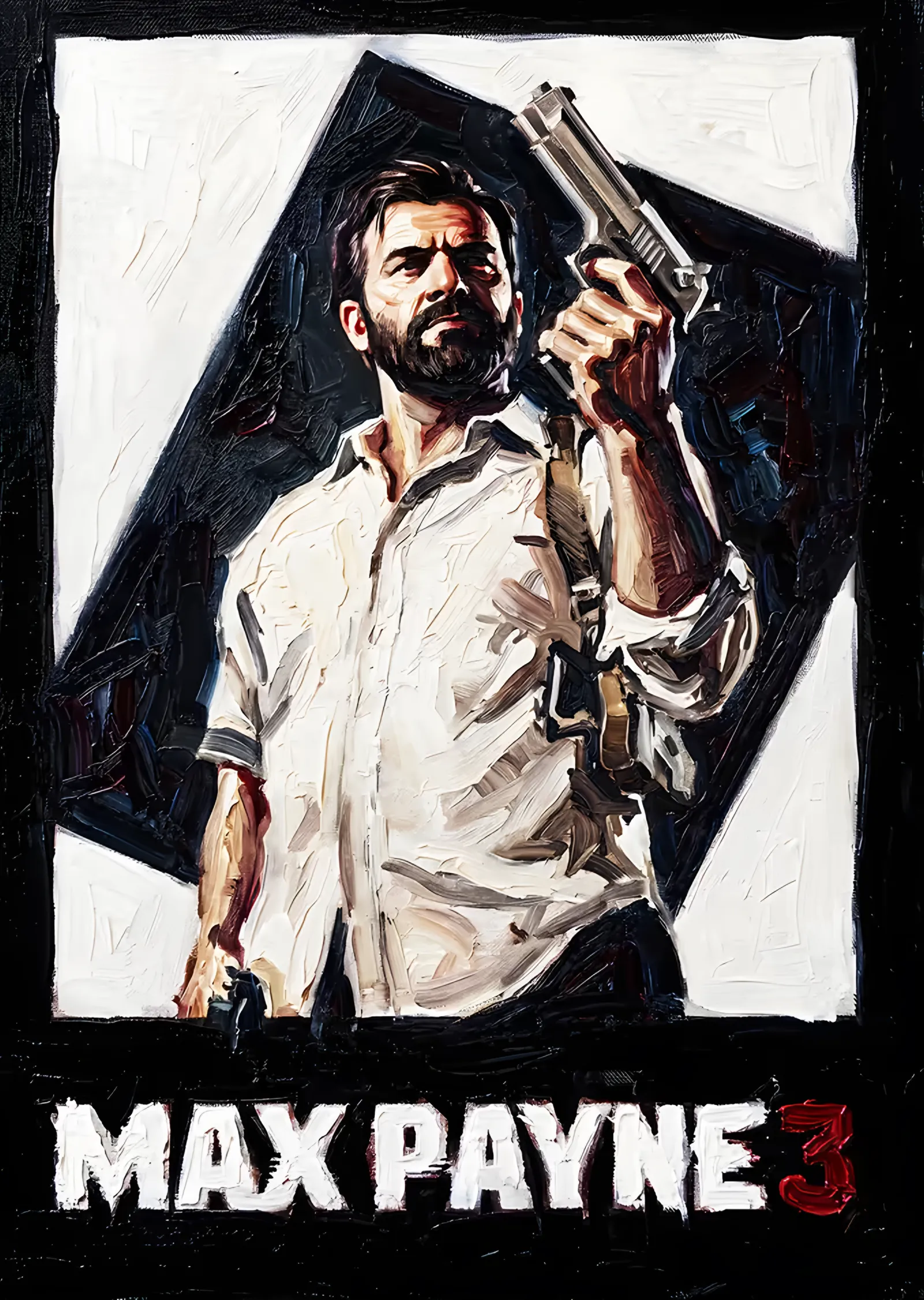 Max Payne 3: Tabancalı Sakallı Adam metal tablo