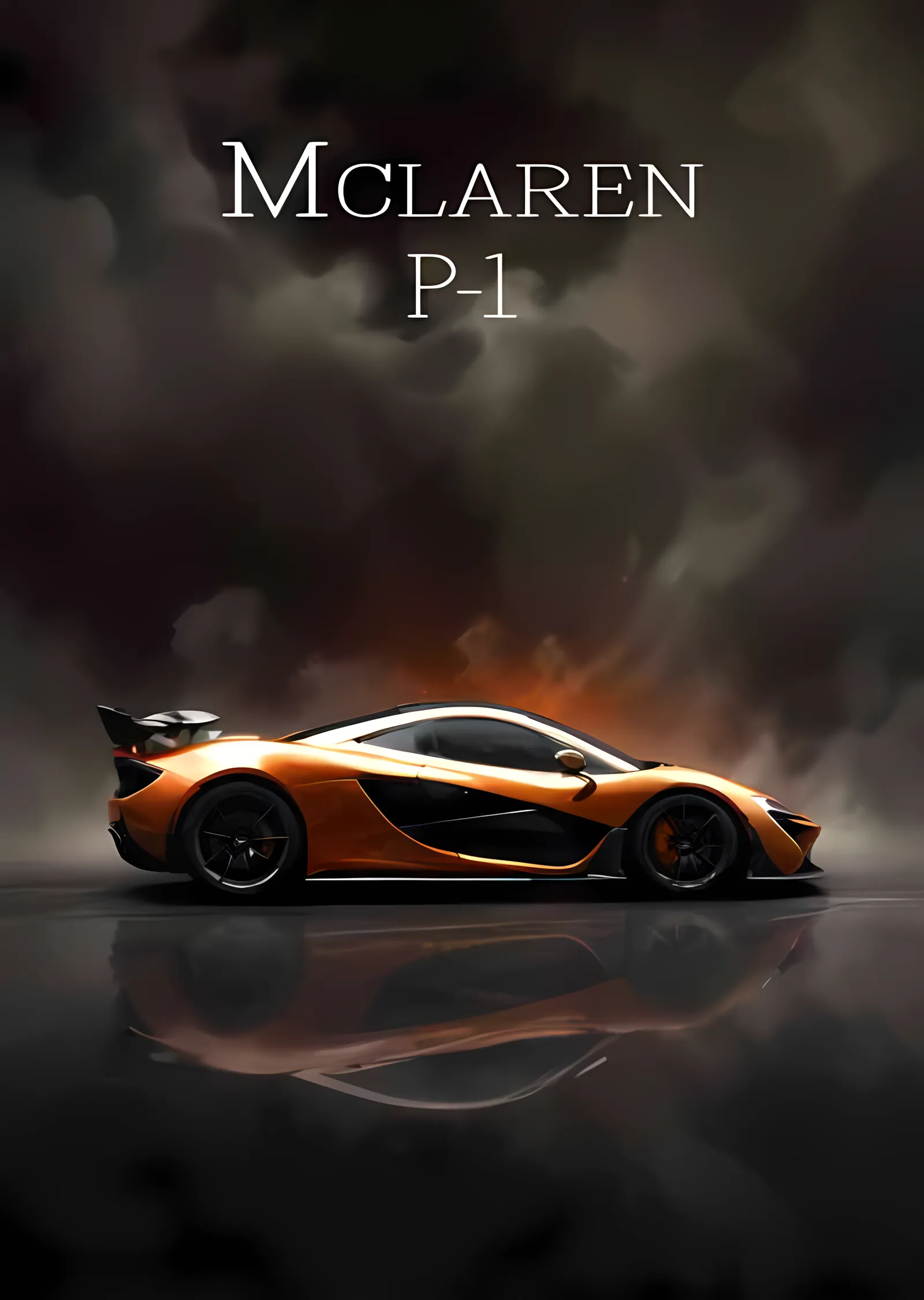McLaren P1 - Bronz Dumanda Yan Profil metal tablo