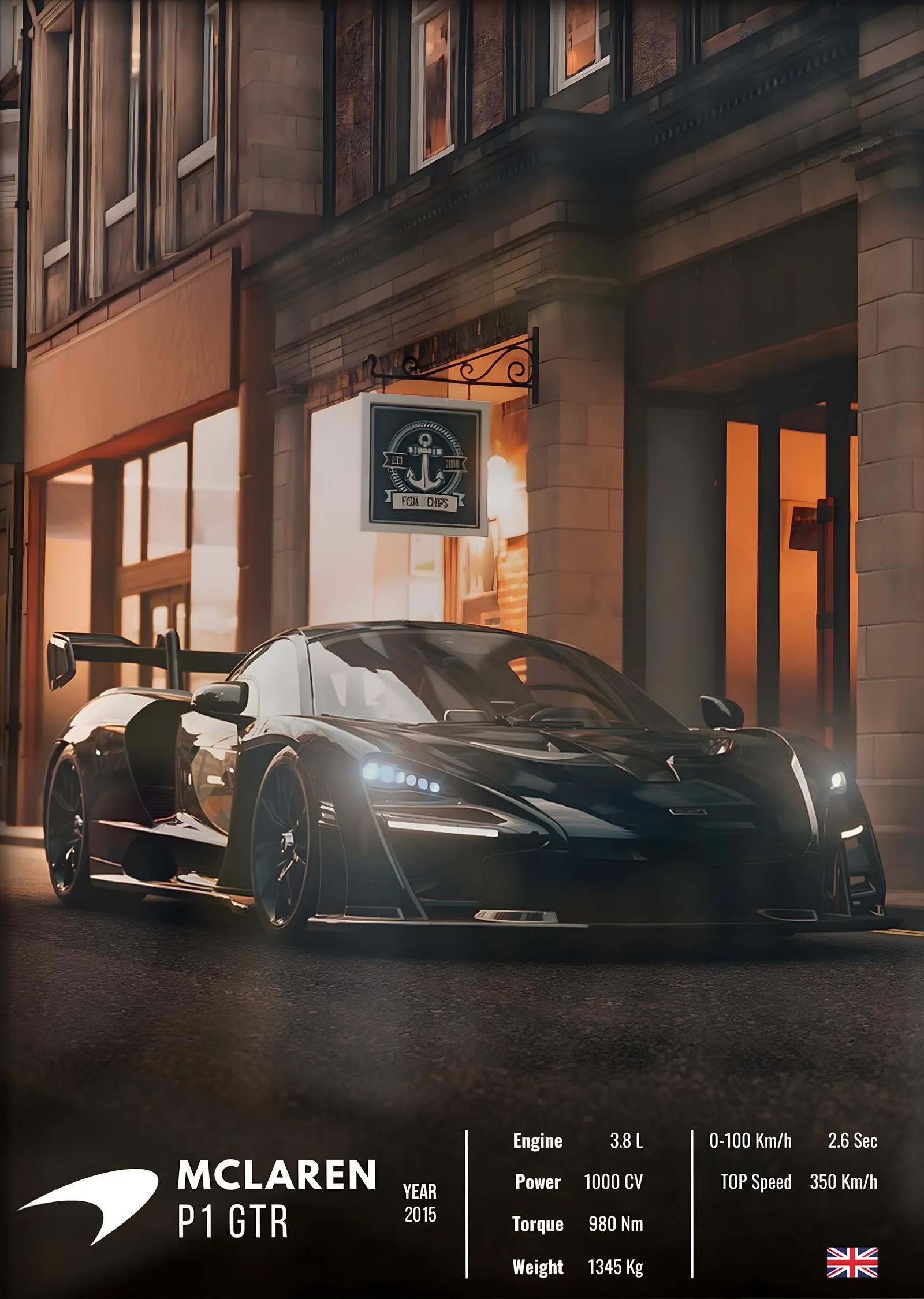McLaren P1 GTR metal tablo