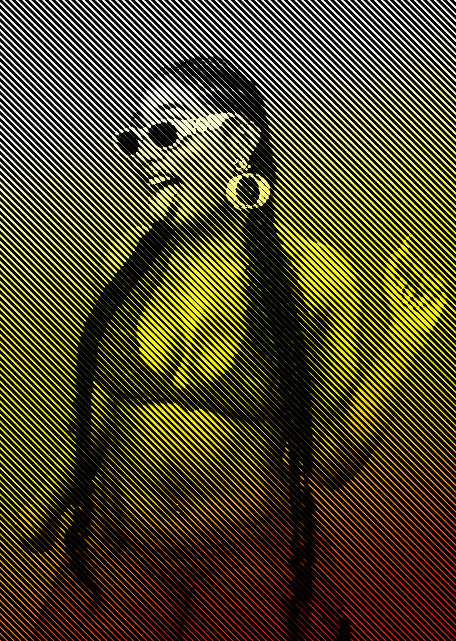 Megan Thee Stallion - Çizgi Desenli Silüet metal tablo
