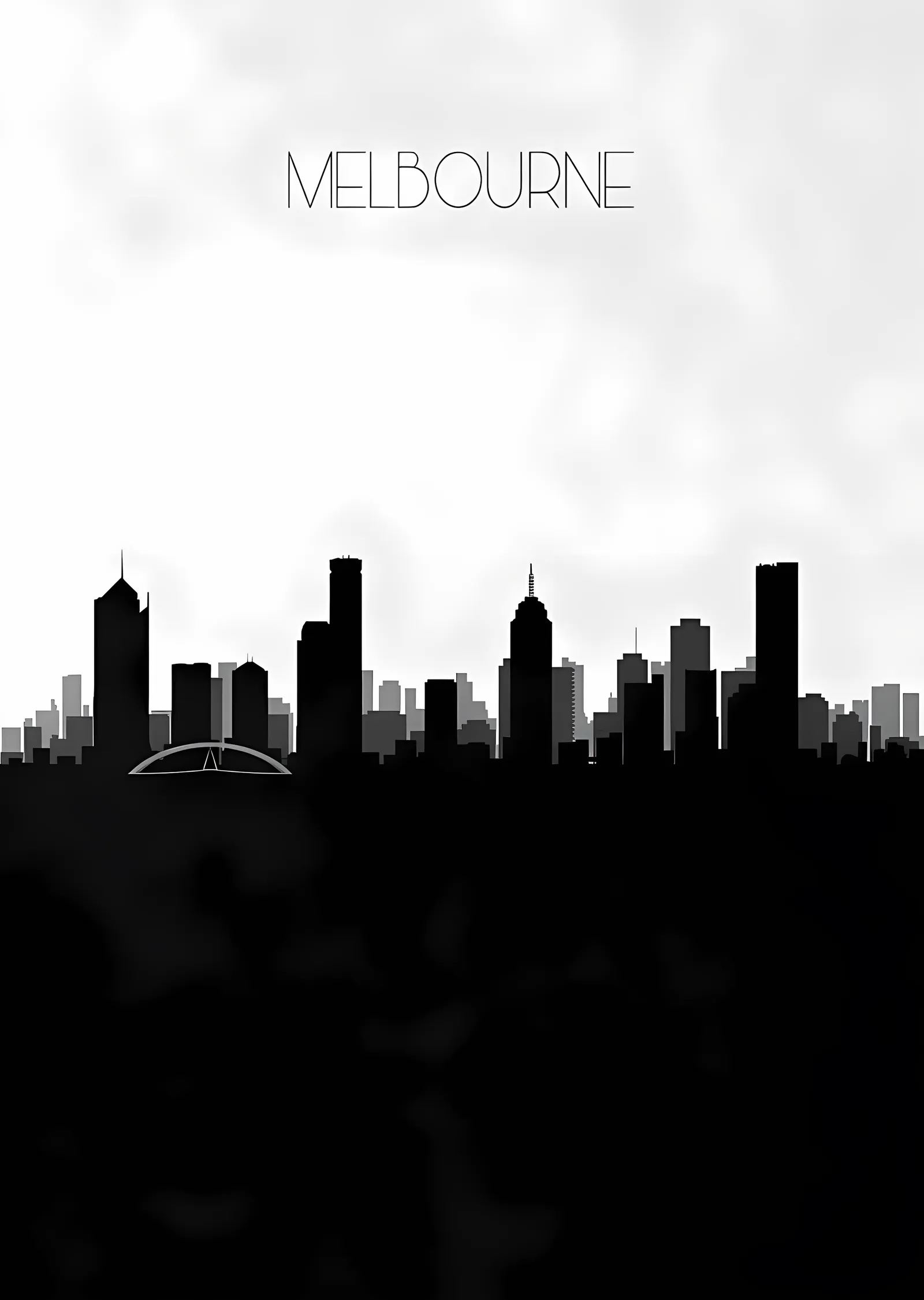 Melbourne Silueti metal tablo