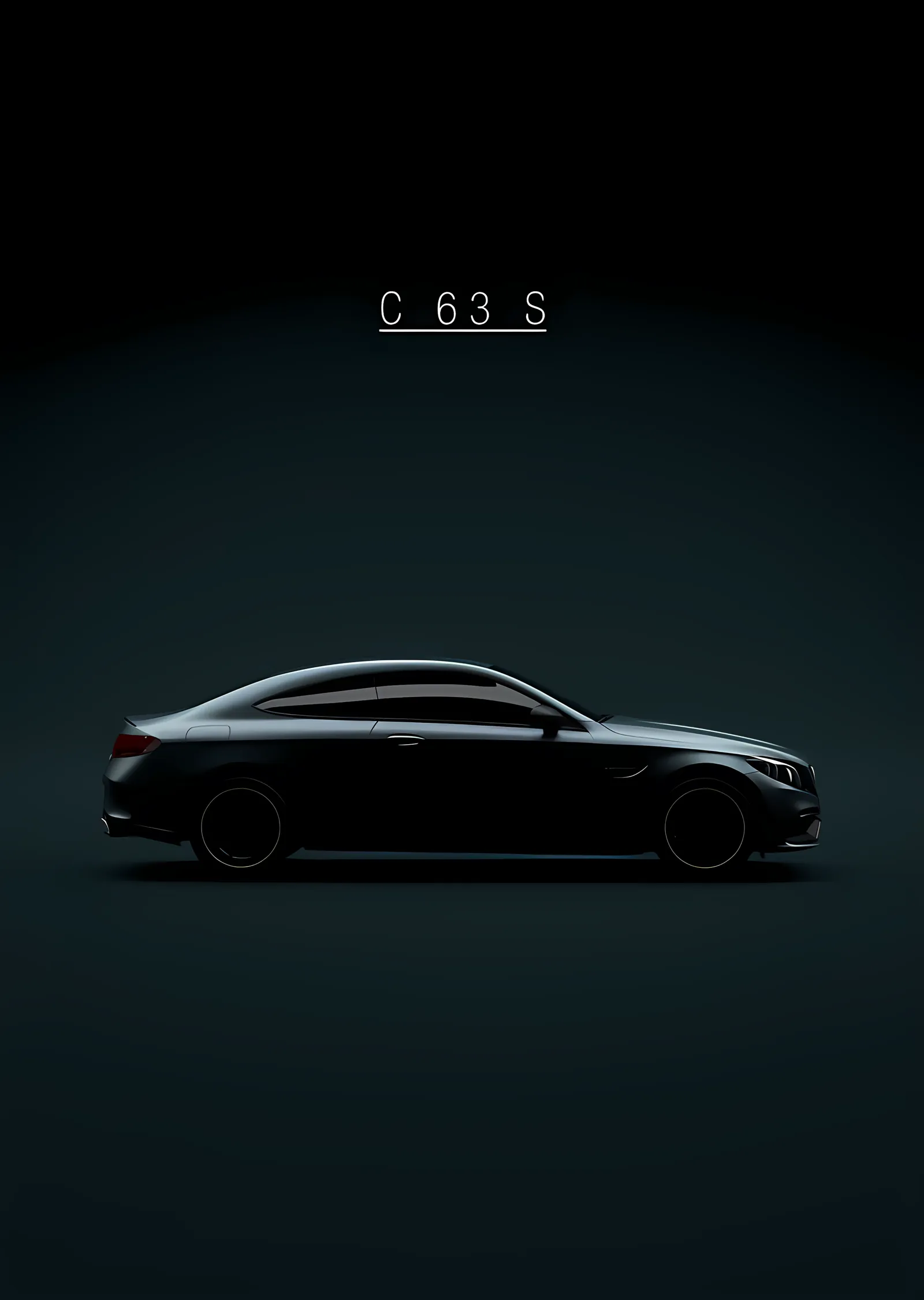 Mercedes-AMG C 63 S Coupe: Yandan Siluet metal tablo