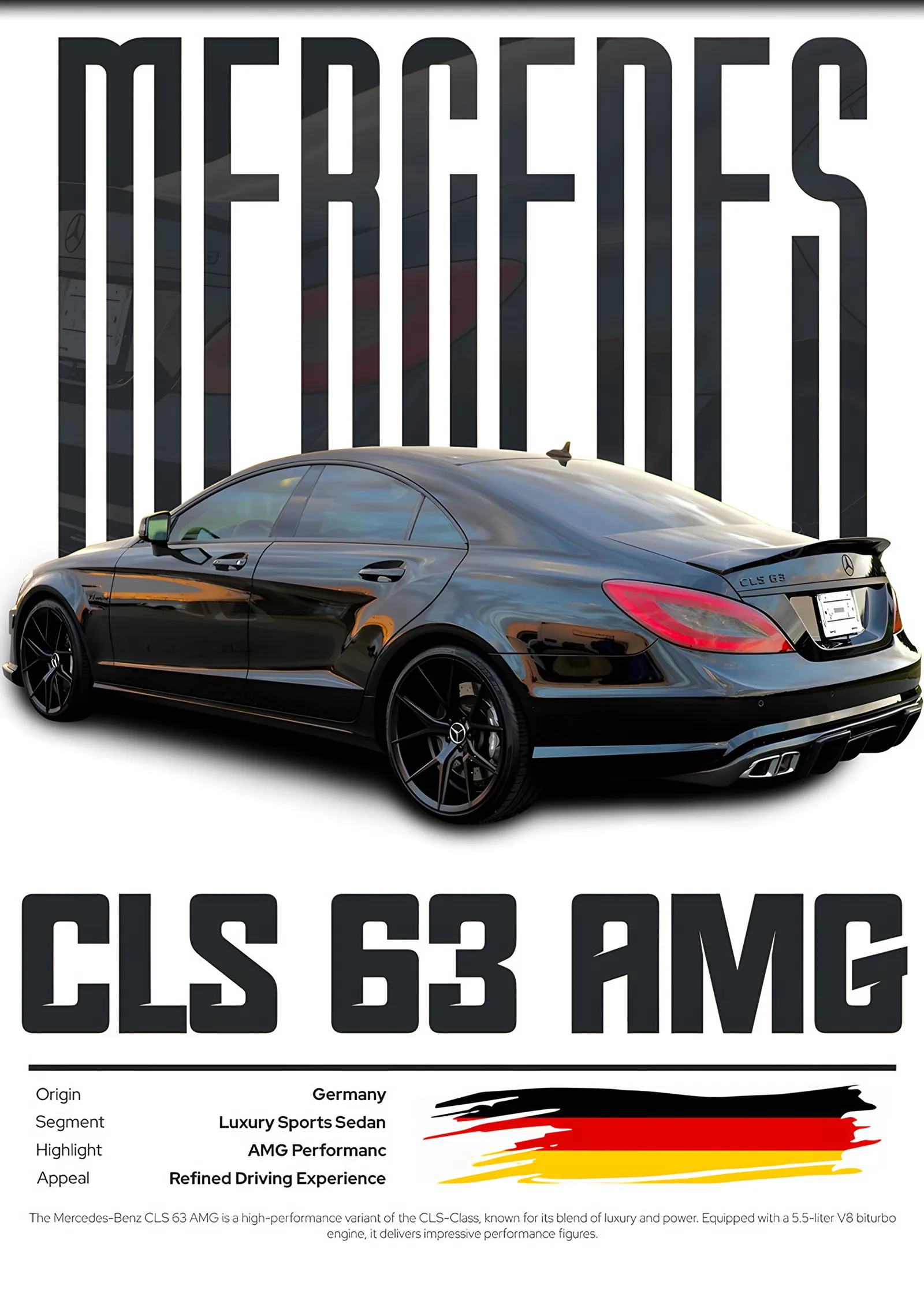 Mercedes CLS 63 AMG Künye metal tablo