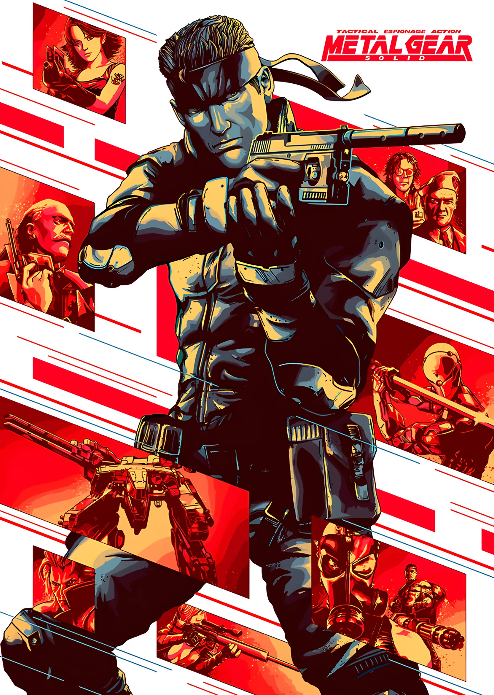 Metal Gear Solid: Kırmızı Şeritlerde Snake metal tablo