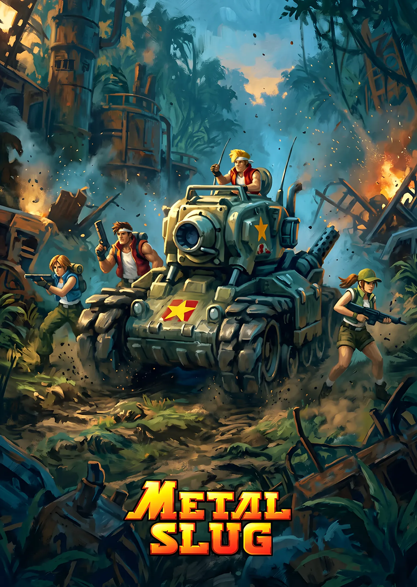 Metal Slug: Ormanda Tank ve Ekip metal tablo