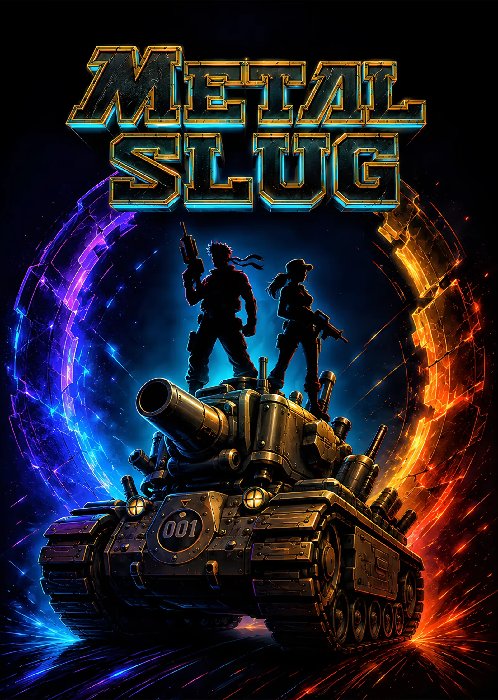 Metal Slug: Renkli Halkada Tank ve İkili metal tablo