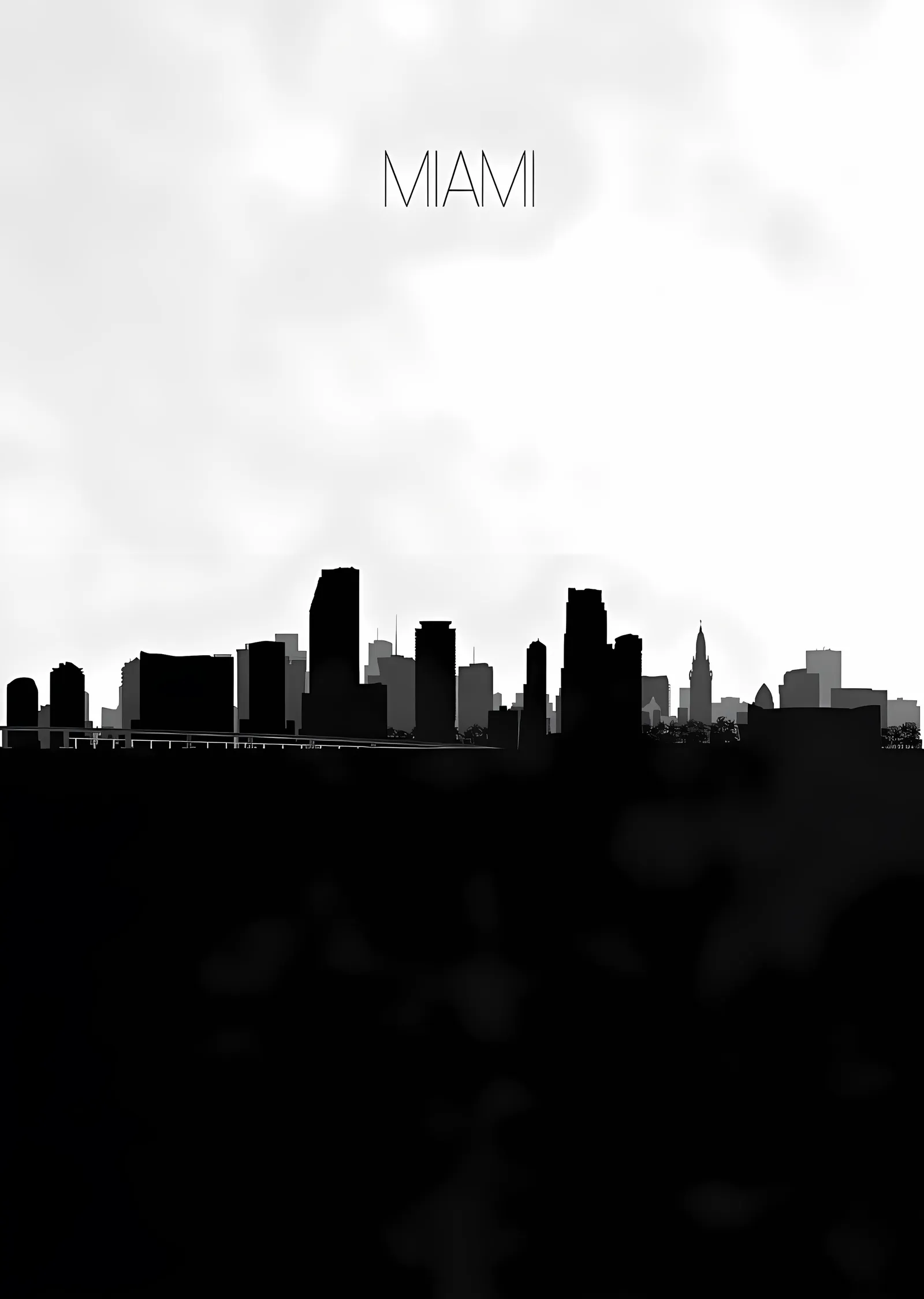 Miami Silueti metal tablo
