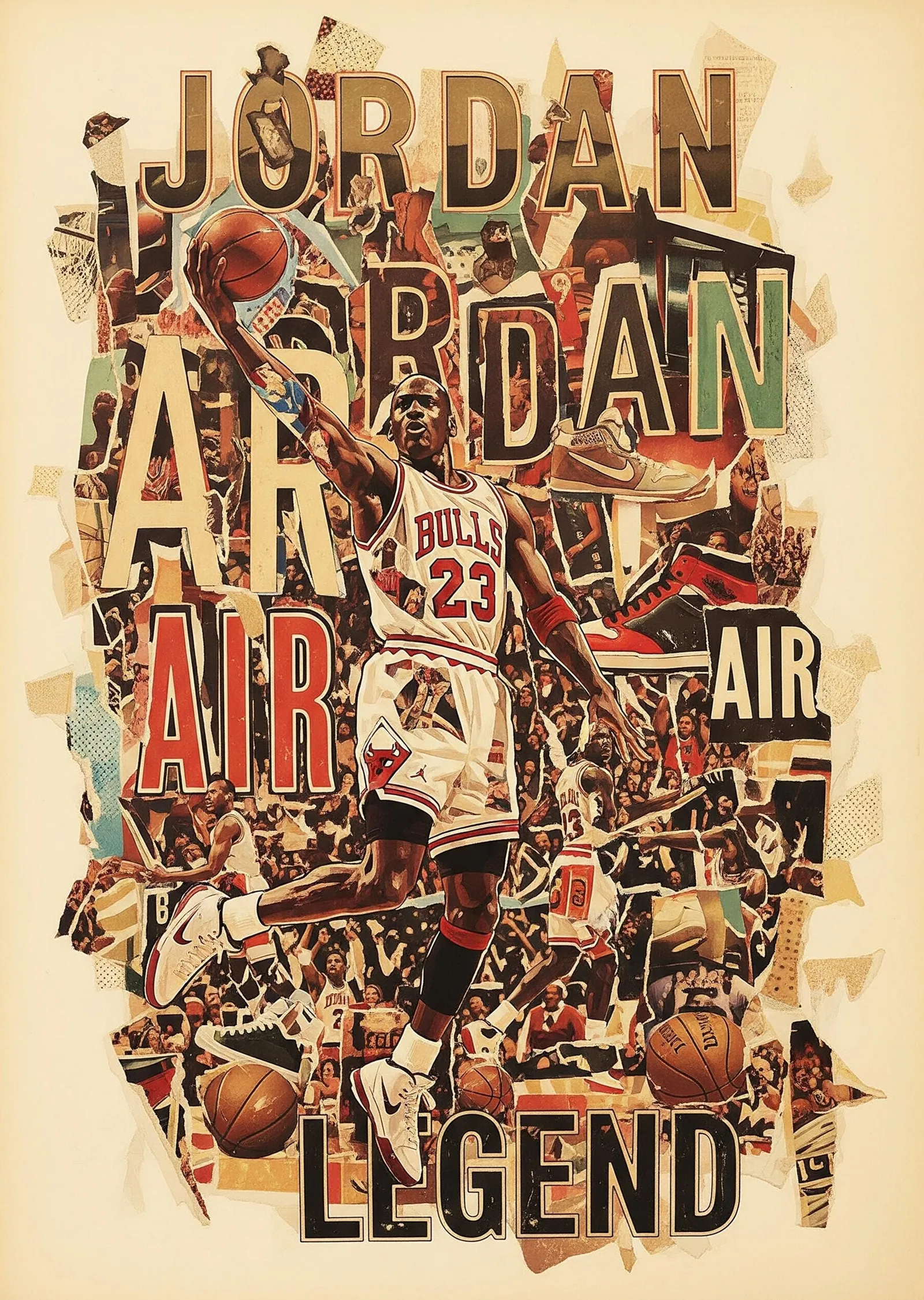 Michael Jordan - Air Legend Kolaj metal tablo