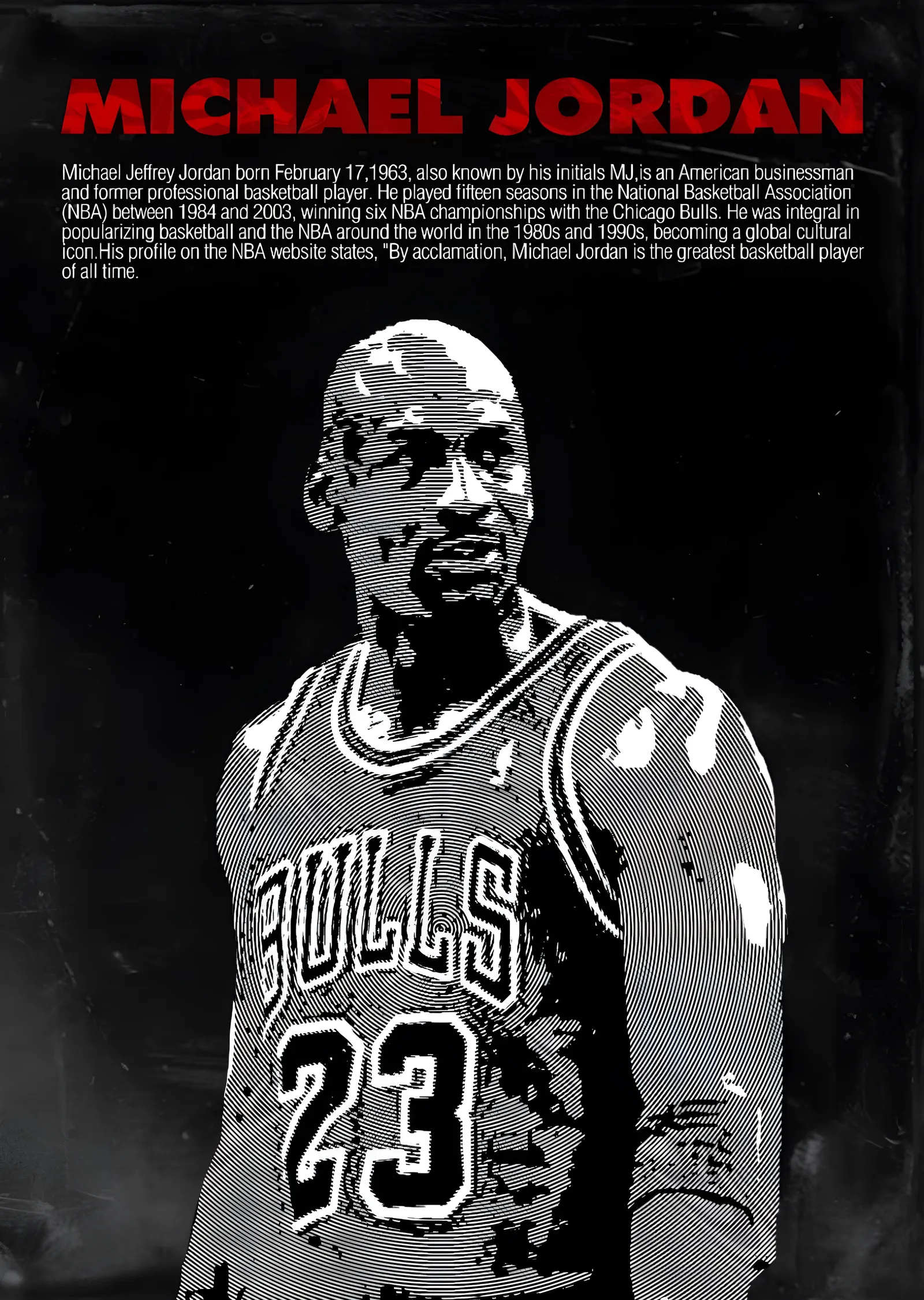 Michael Jordan - Biyografi Düzeni metal tablo