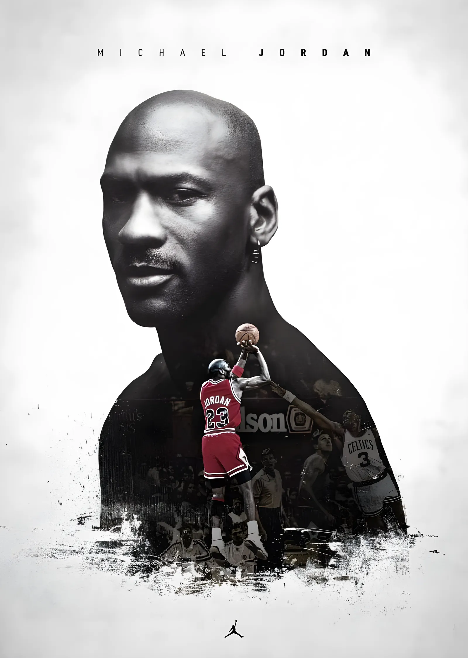 Michael Jordan - Çift Pozlama metal tablo