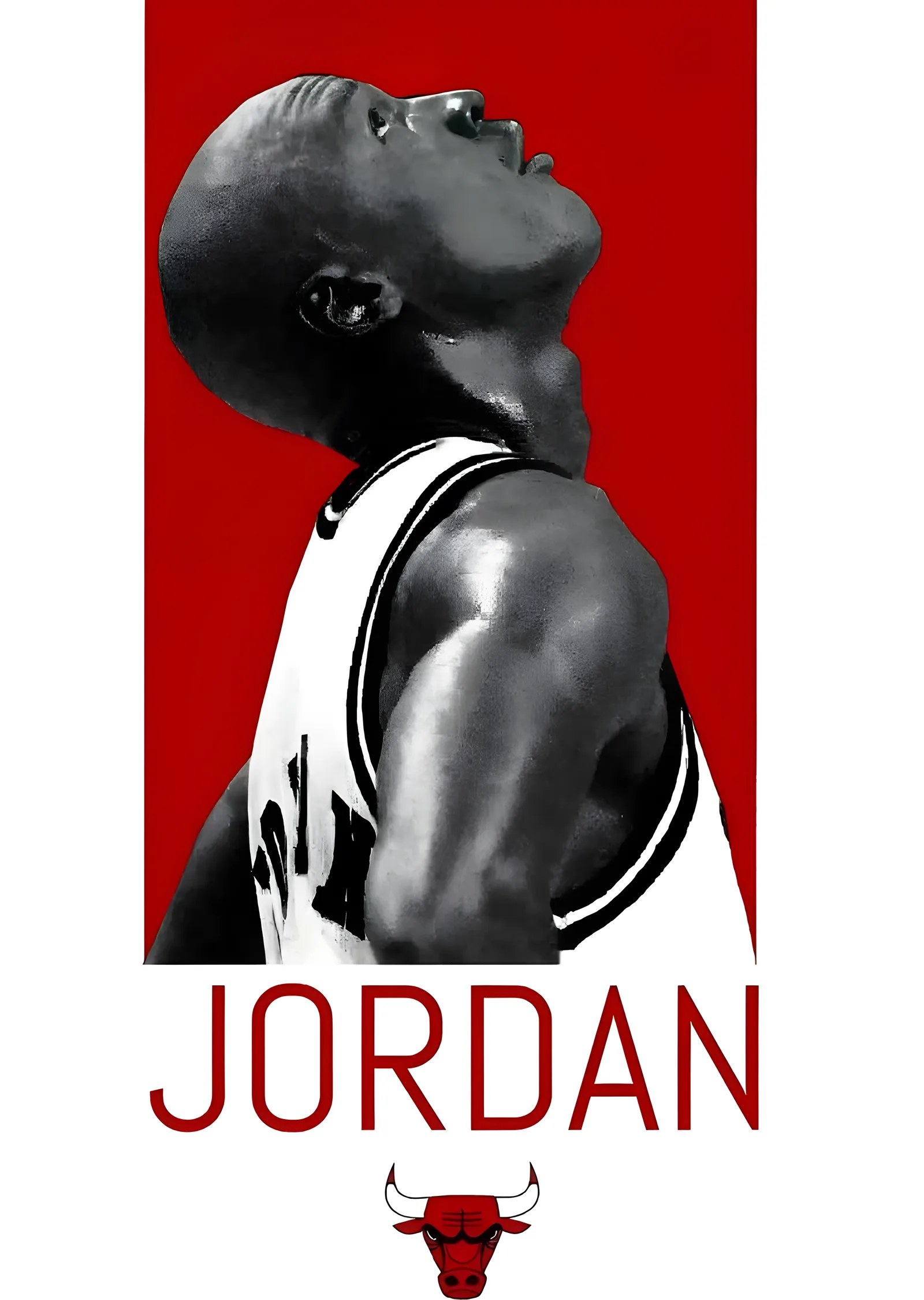 Michael Jordan - Kırmızı Blok metal tablo