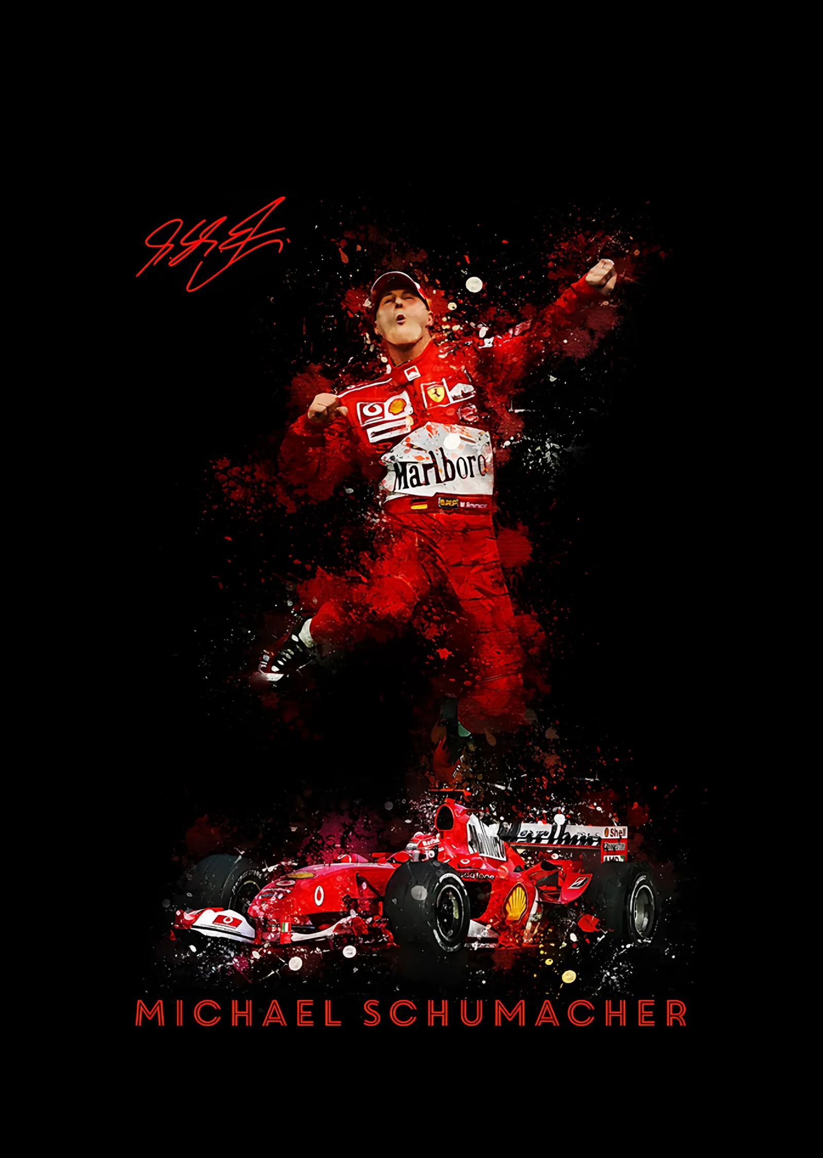 Michael Schumacher: Ferrari'de Zafer Pozu metal tablo