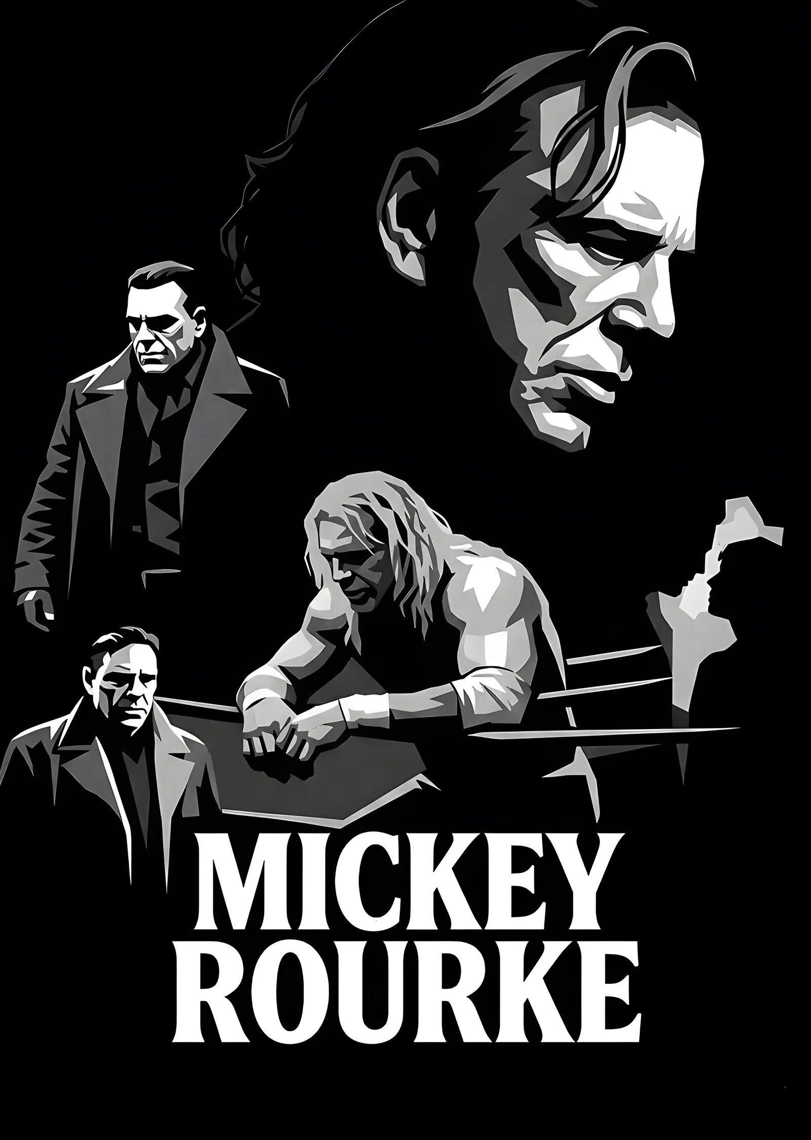 Mickey Rourke - Anma Afişi metal tablo
