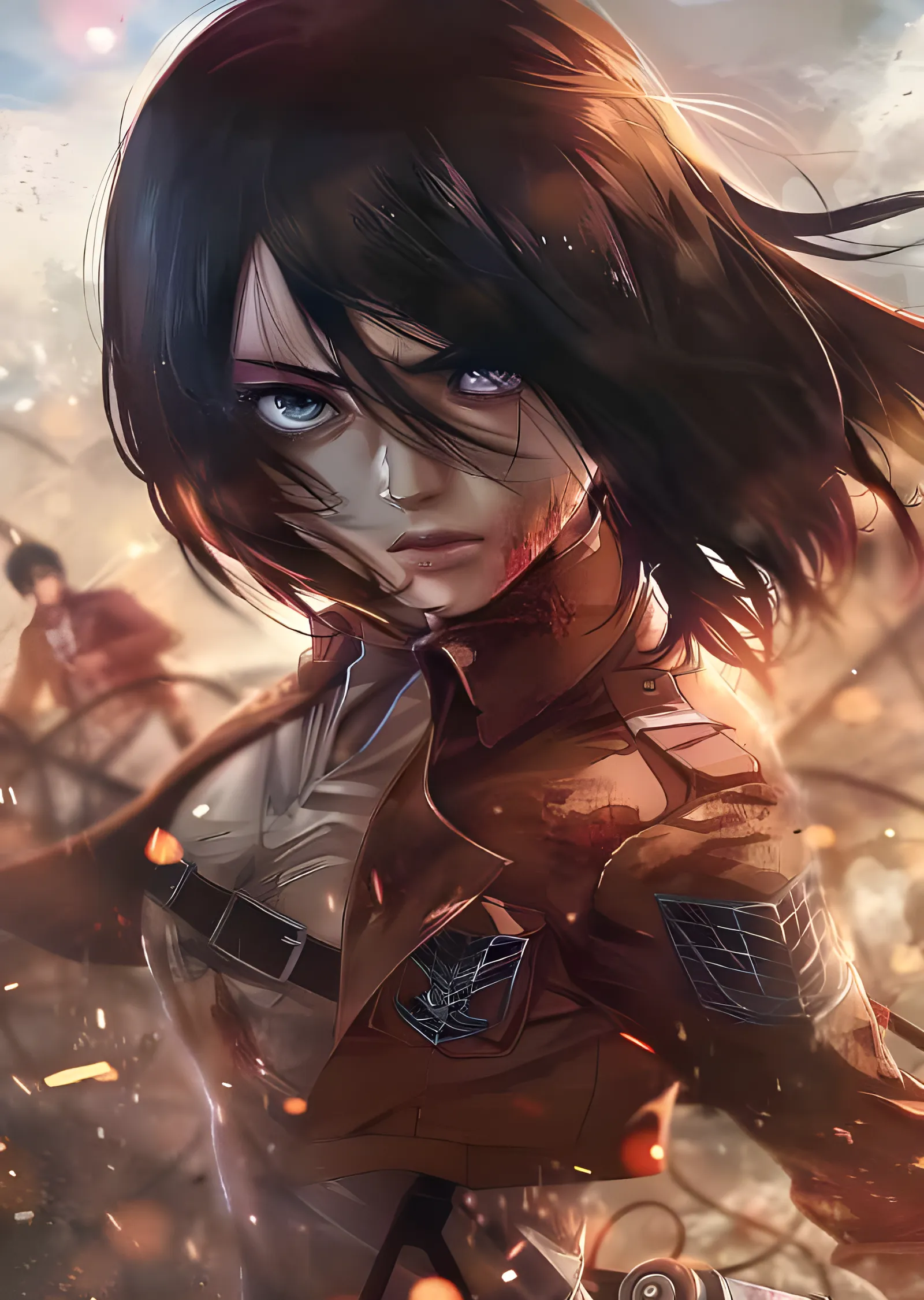 Mikasa Ackerman - Savaş Modunda Keşif Birliği metal tablo