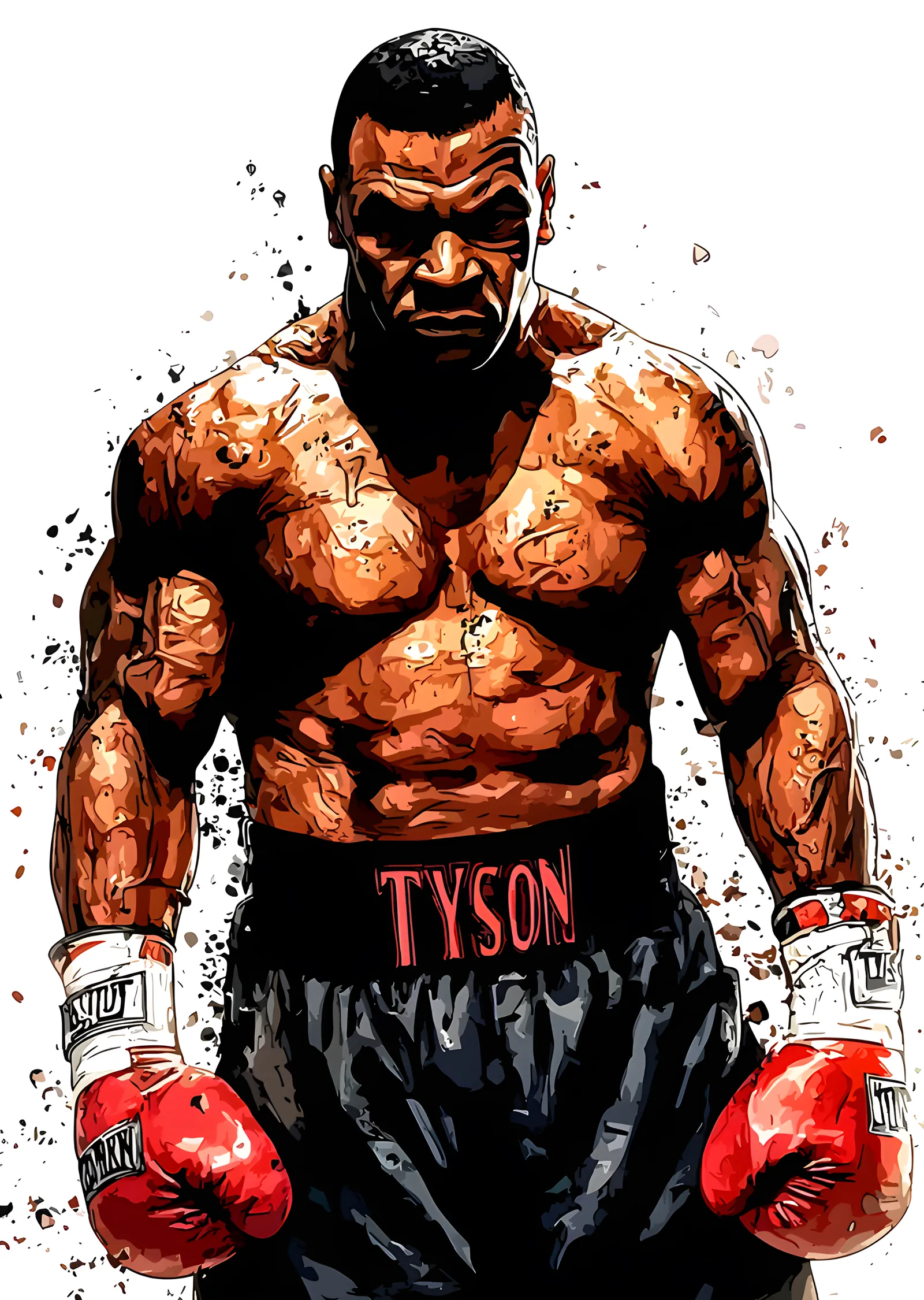 Mike Tyson - Boyalı Portre metal tablo