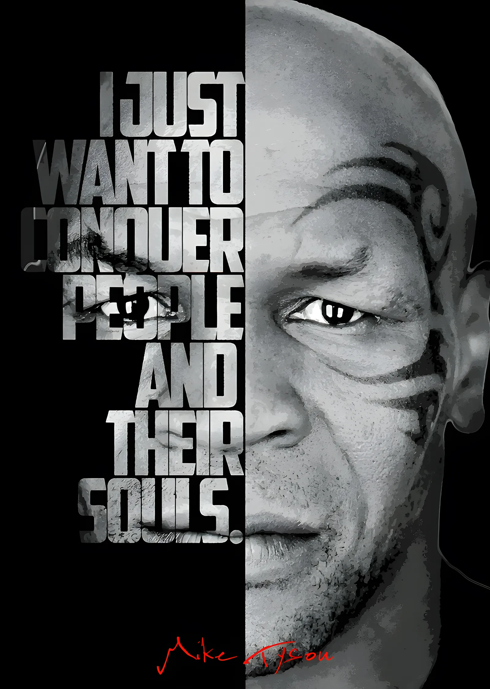 Mike Tyson - Conquer Sözü metal tablo