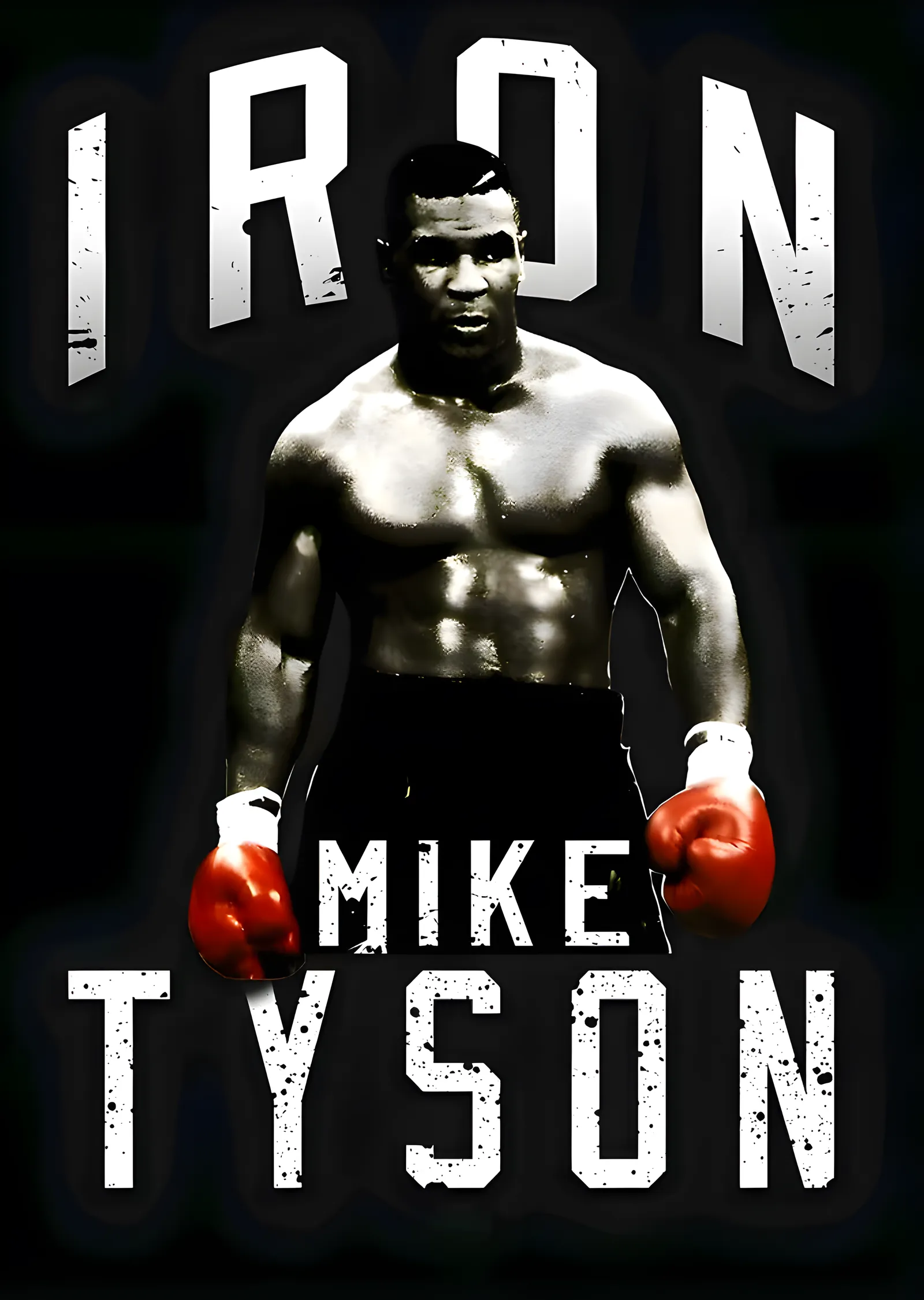 Mike Tyson - Iron Tipografi metal tablo