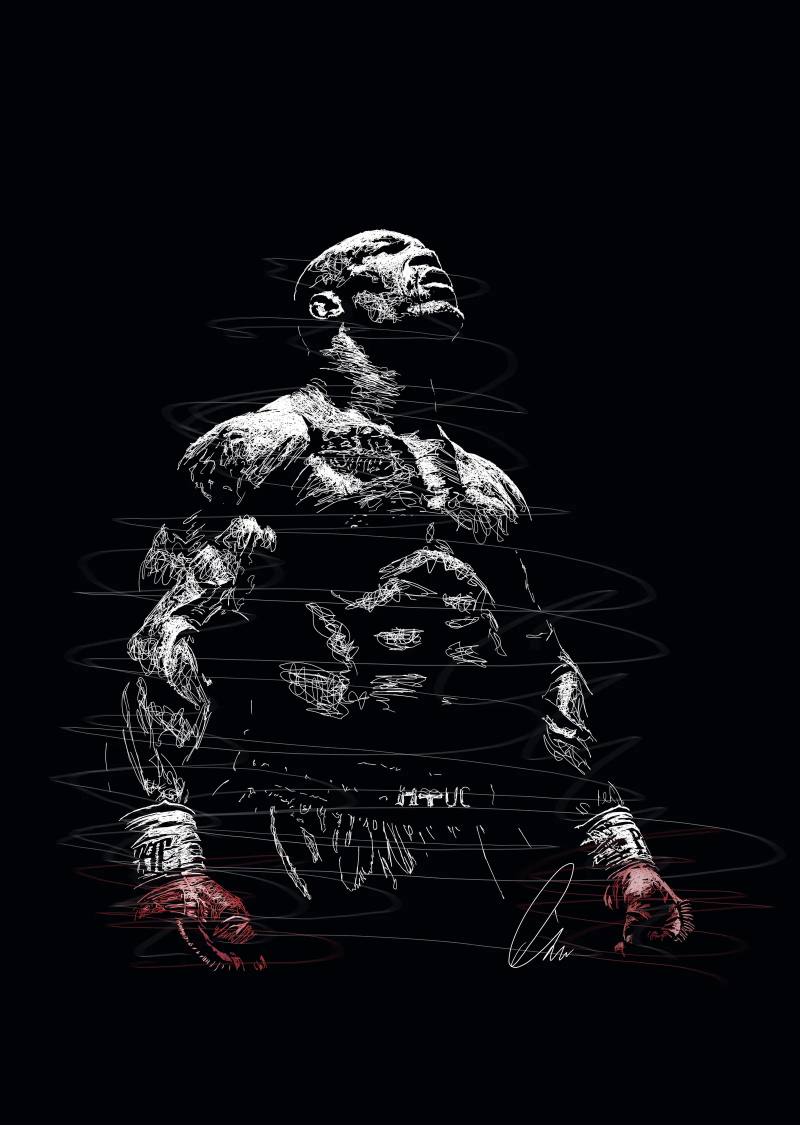 Mike Tyson: Karalama Portre metal tablo