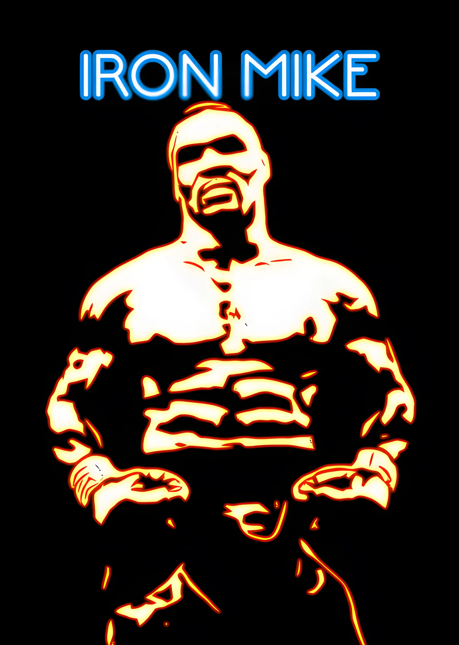 Mike Tyson - Neon Iron Mike metal tablo