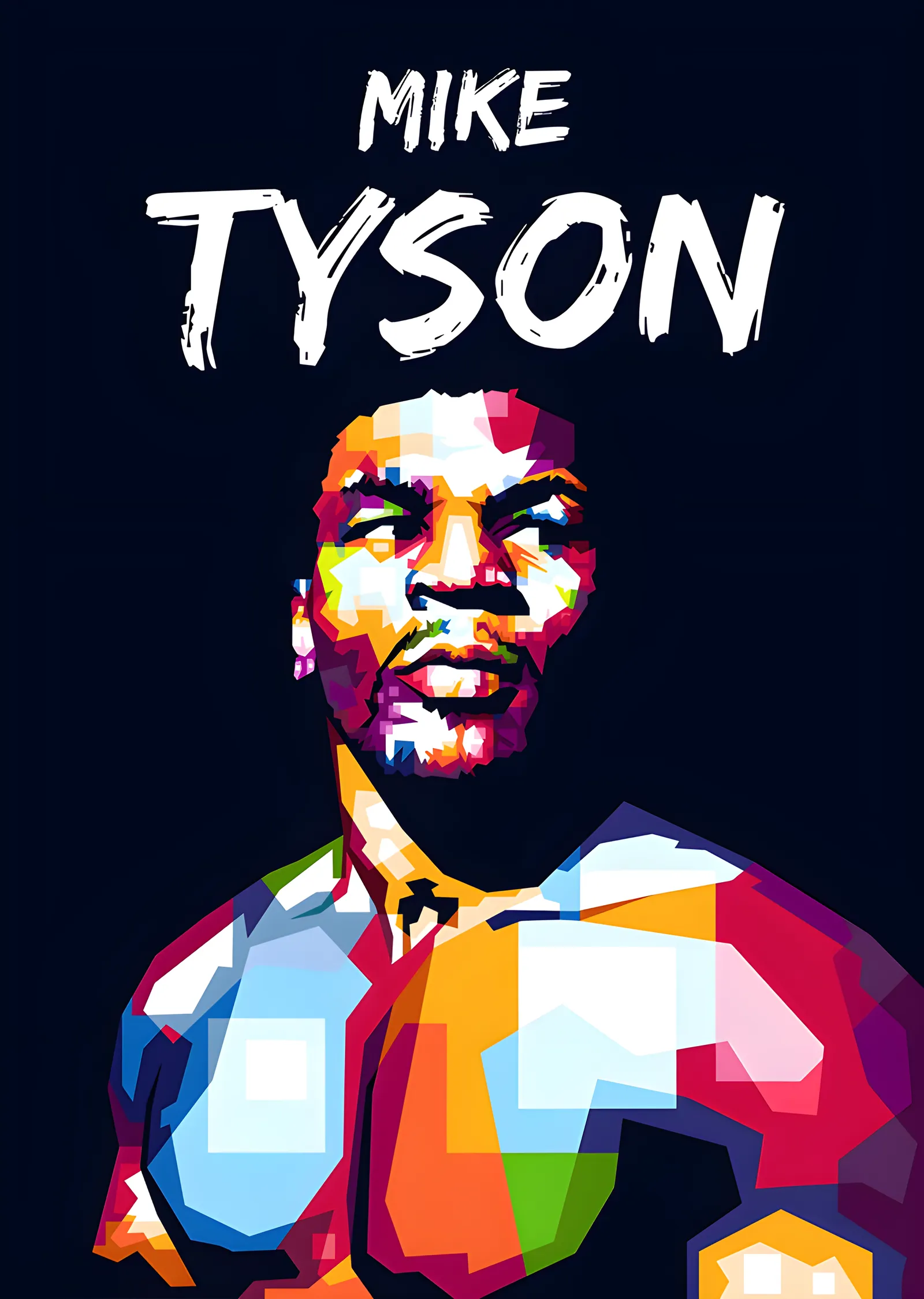 Mike Tyson - Renkli WPAP metal tablo