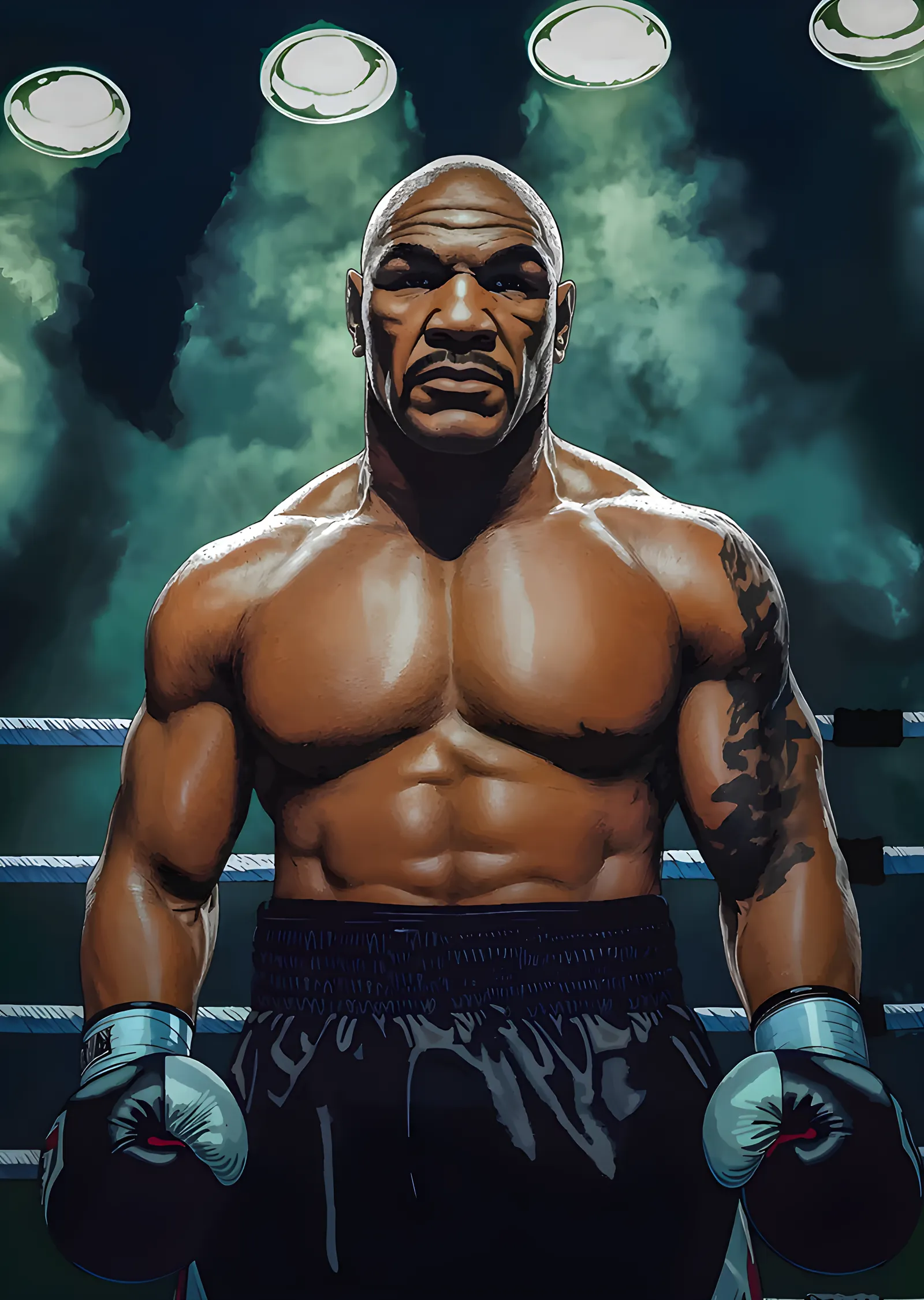 Mike Tyson - Ring Işıkları metal tablo