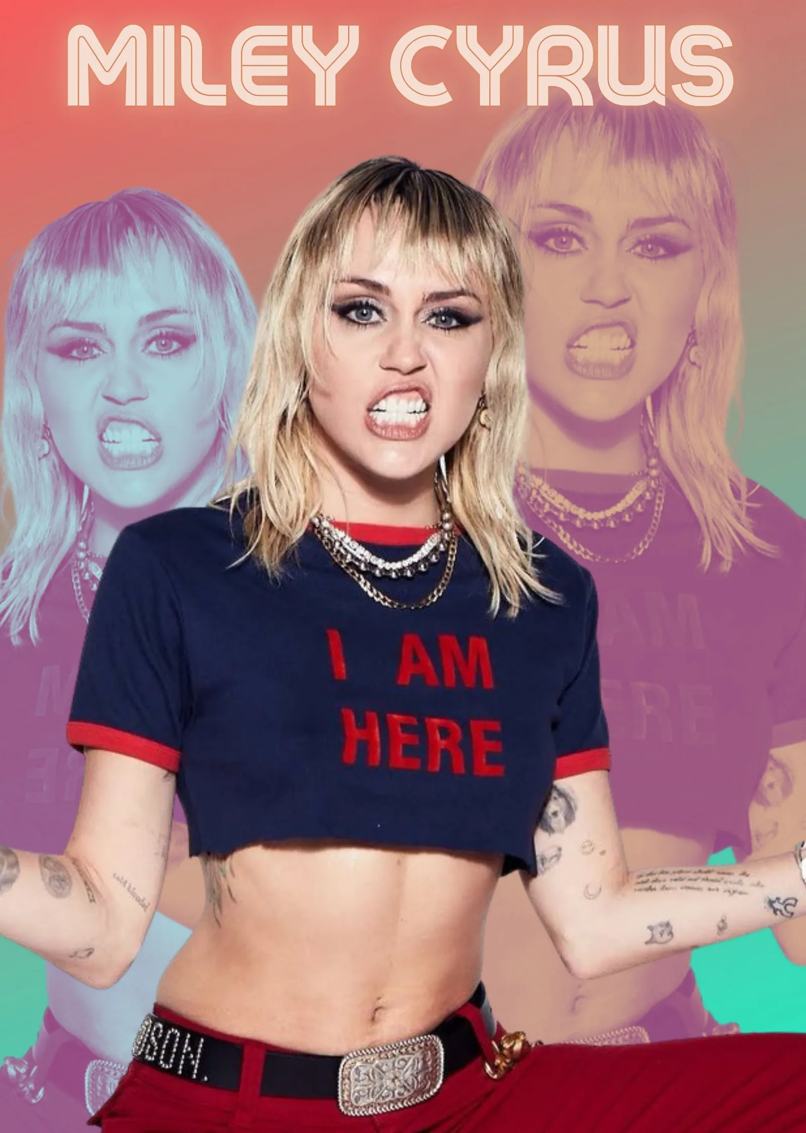 Miley Cyrus: I Am Here Pop Art metal tablo
