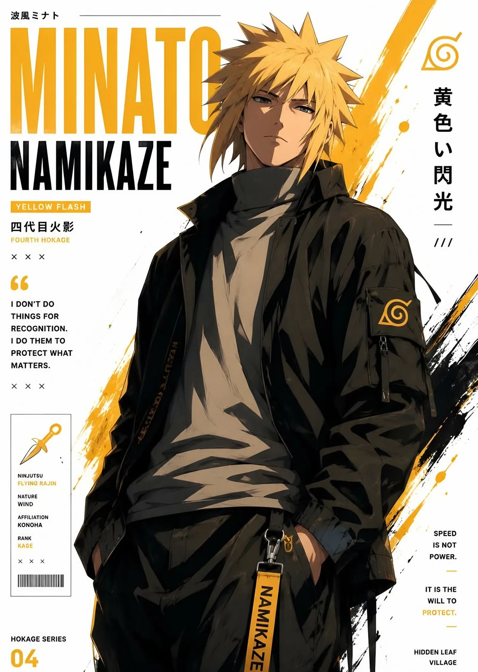 Minato Namikaze - Dergi Kapağı Tasarımı metal tablo