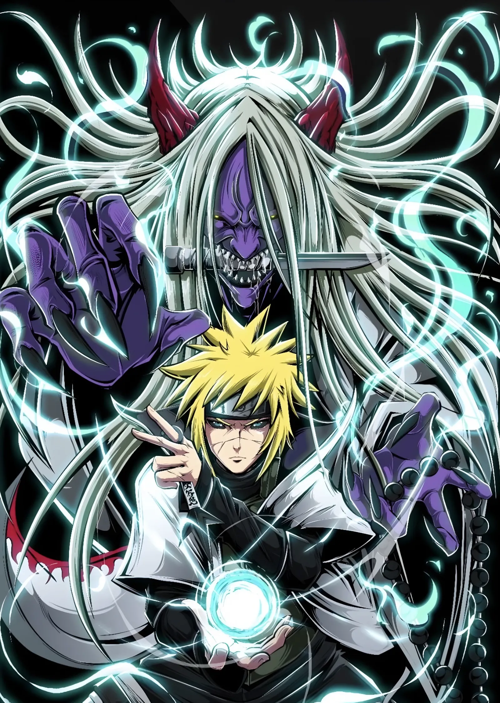 Minato Namikaze - Dokuz Kuyruklu metal tablo