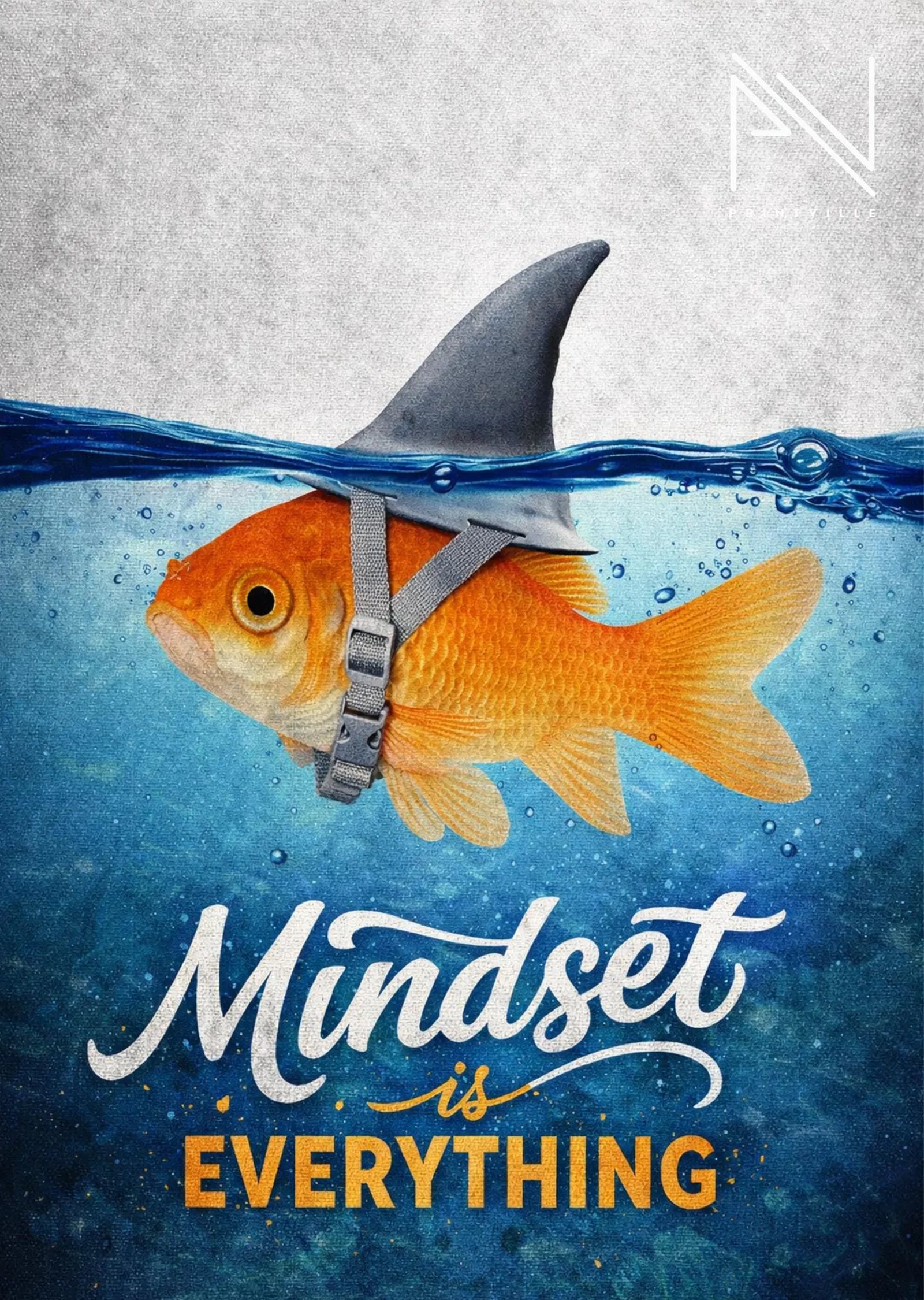 Mindset Is Everything - Japon Balığı metal tablo