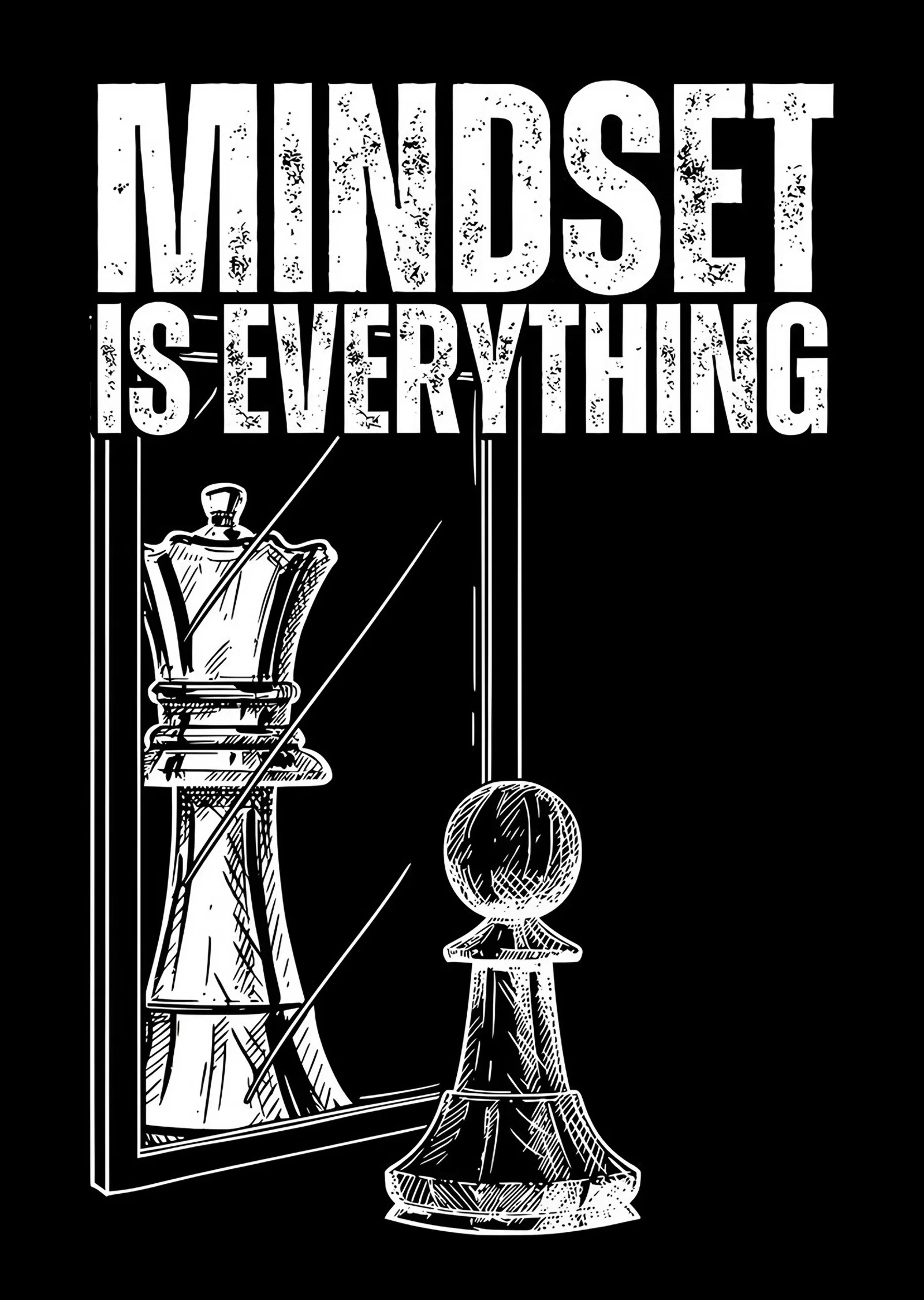 Mindset Is Everything - Siyah Zemin metal tablo