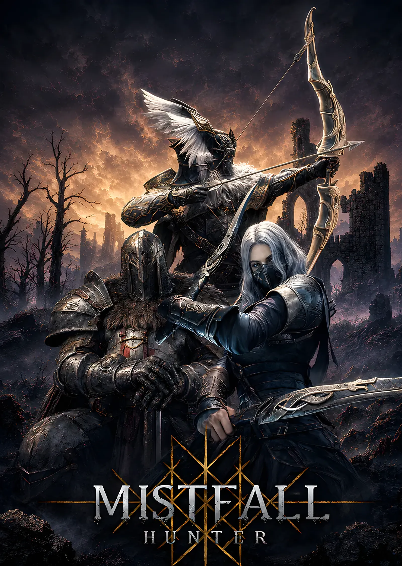 Mistfall Hunter: Harabede Yaylı Avcı metal tablo