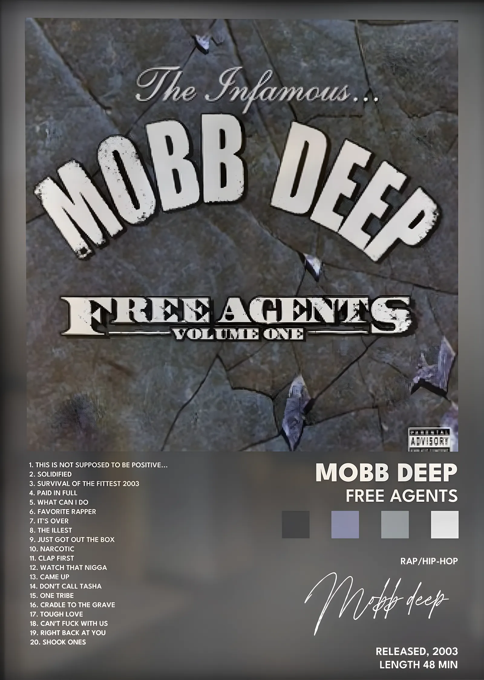 Mobb Deep: Free Agents metal tablo
