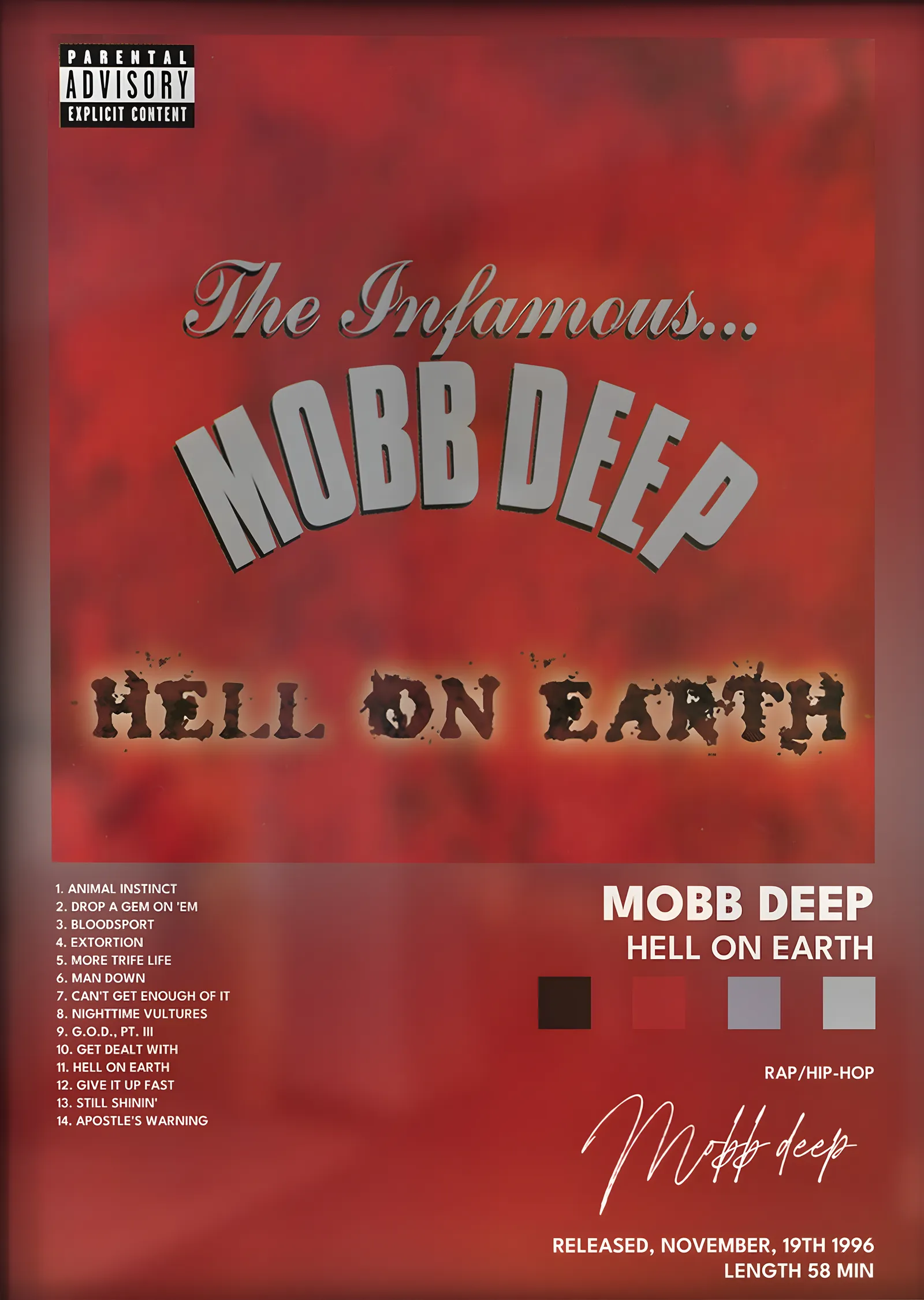Mobb Deep: Hell on Earth metal tablo