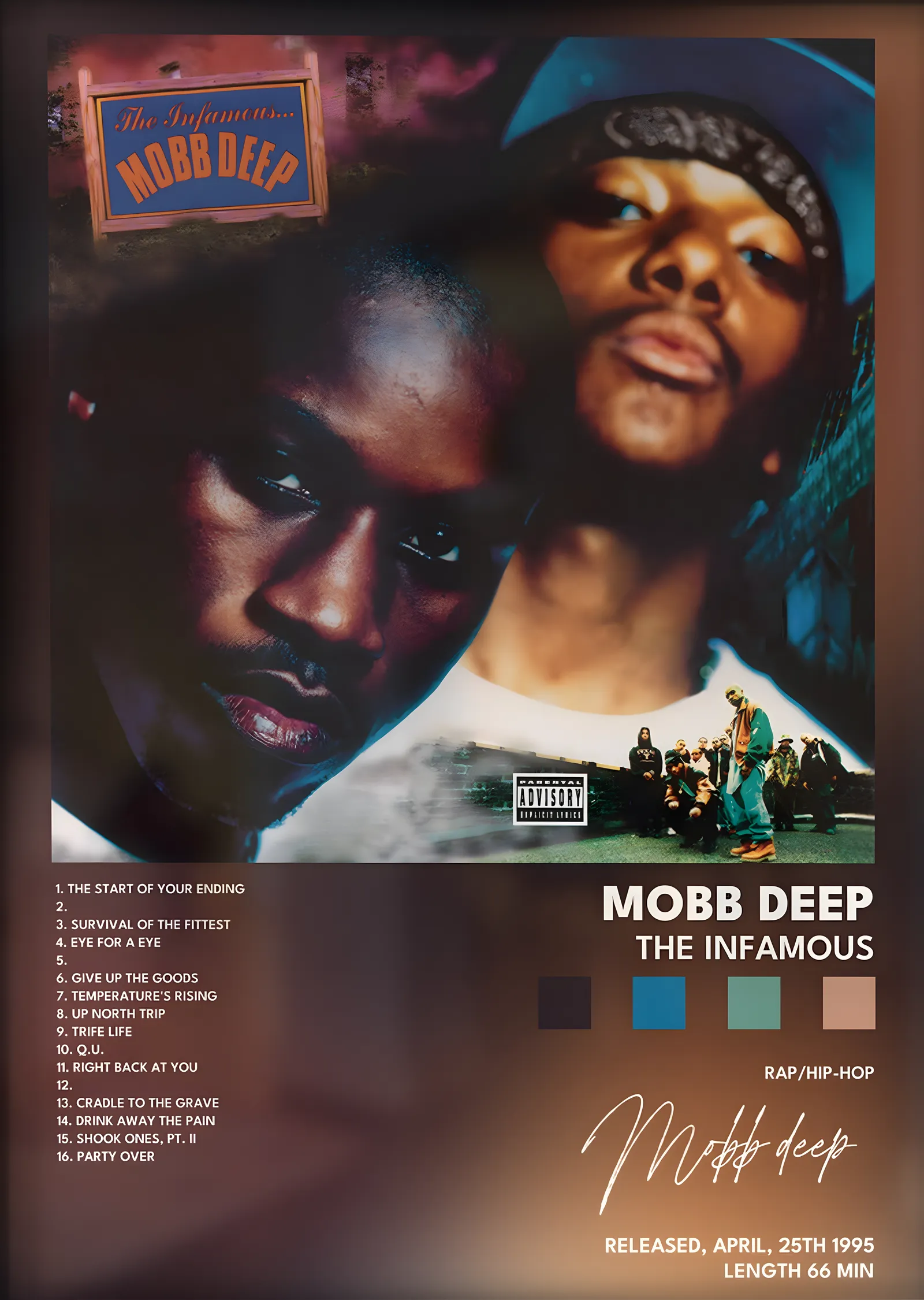 Mobb Deep: The Infamous (Yakın Portre) metal tablo
