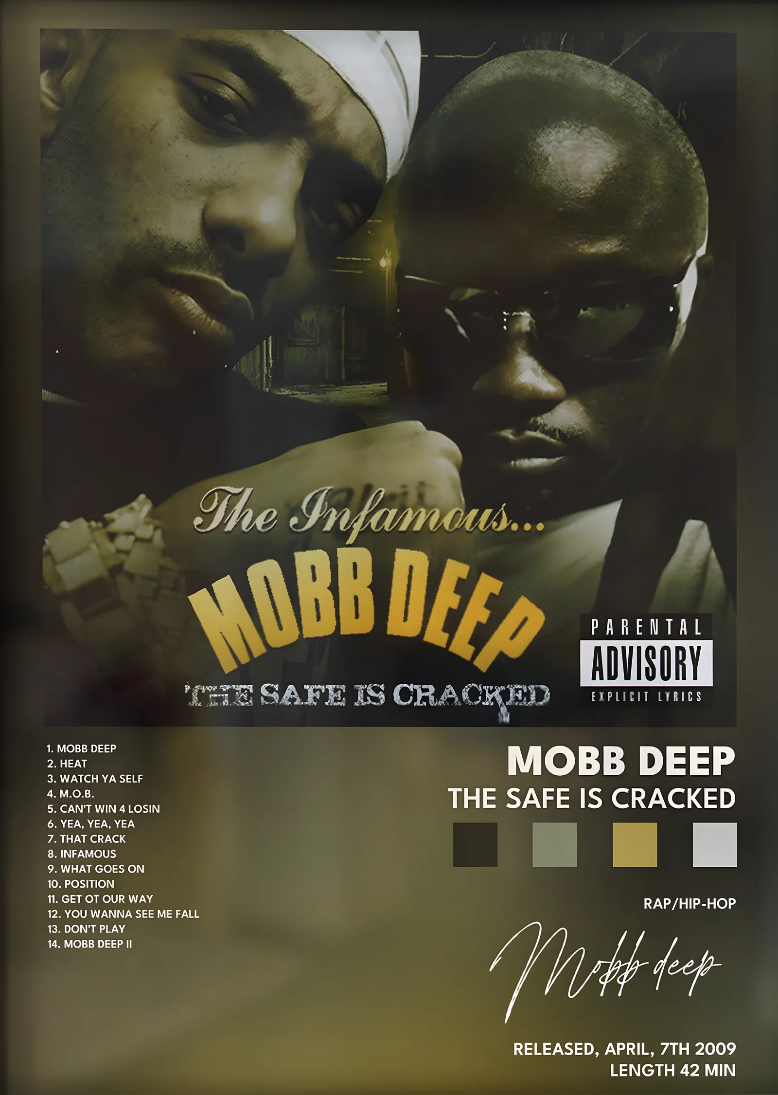 Mobb Deep: The Safe Is Cracked metal tablo