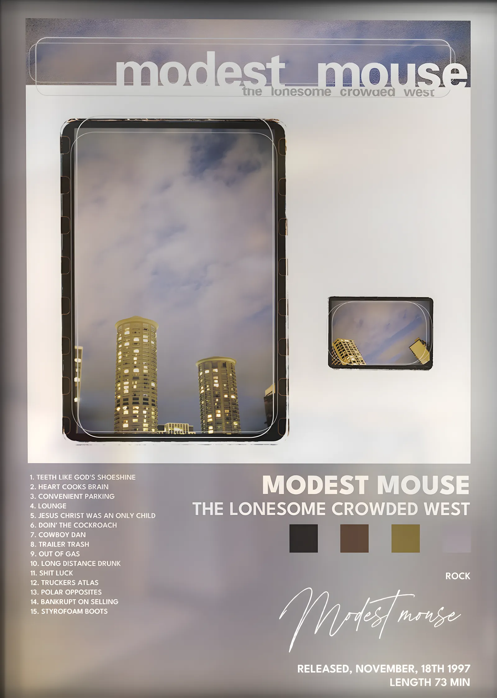 Modest Mouse: The Lonesome Crowded West metal tablo