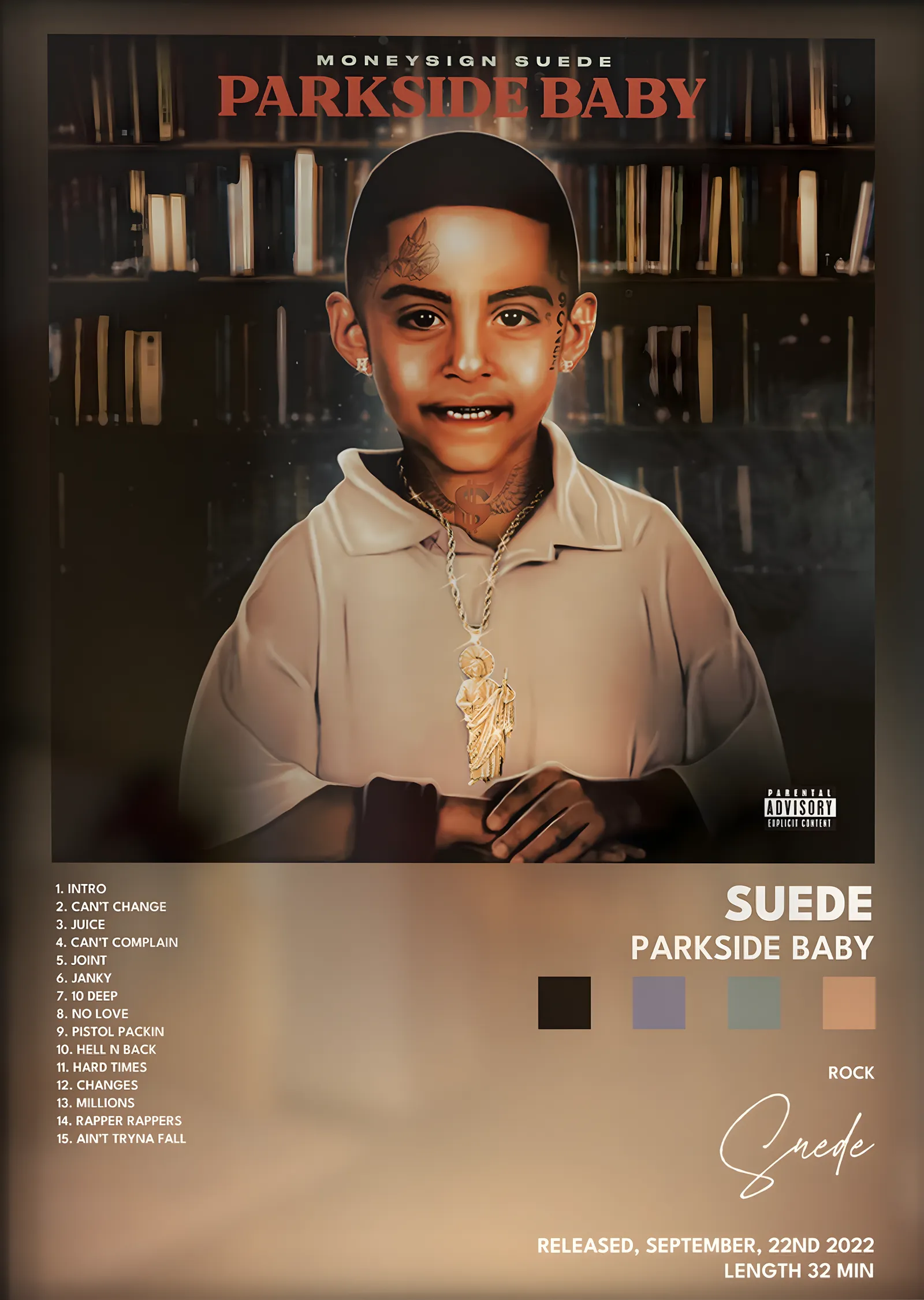 MoneySign Suede: Parkside Baby metal tablo