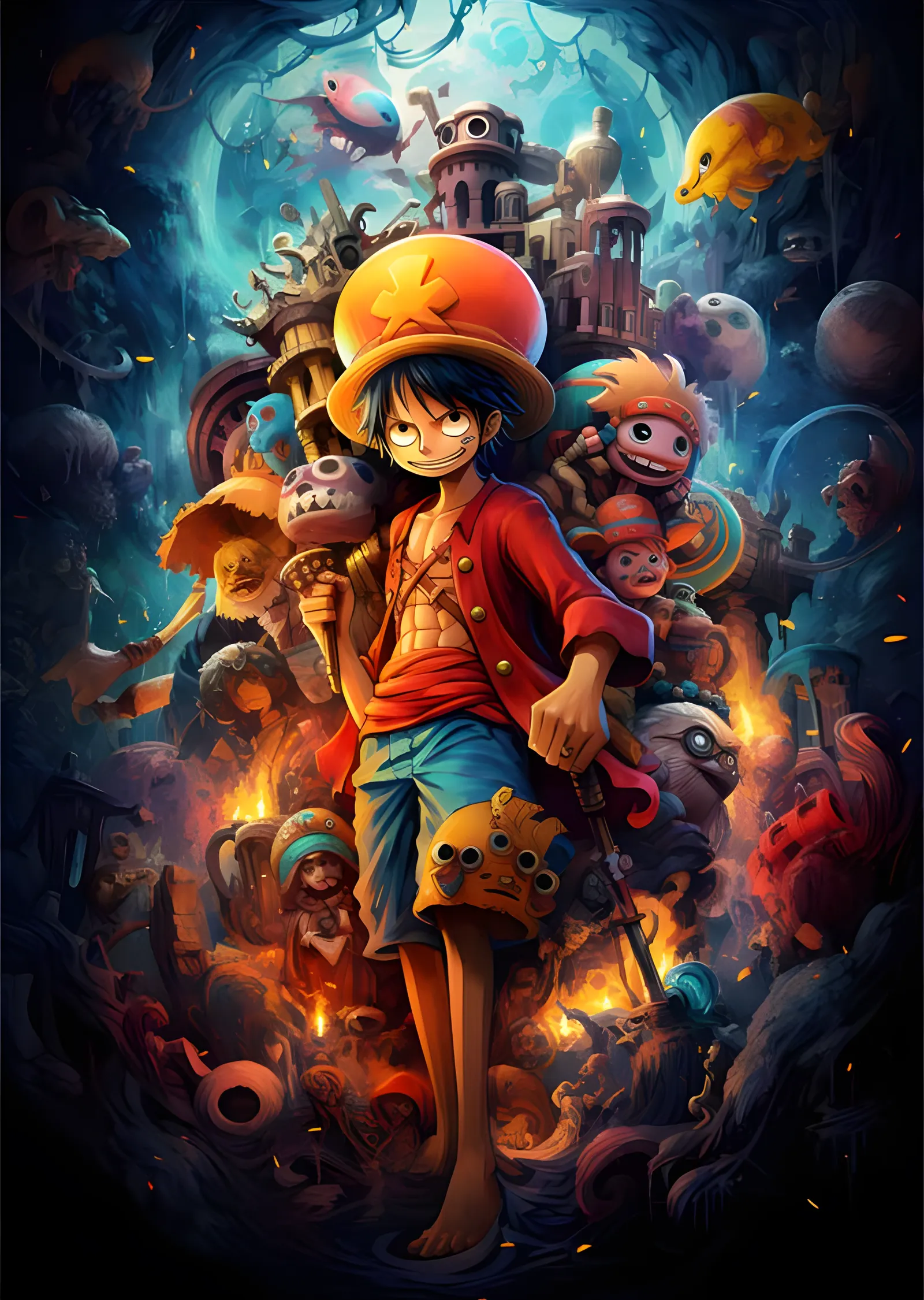 Monkey D. Luffy - Karanlık Deniz Karnavalı metal tablo