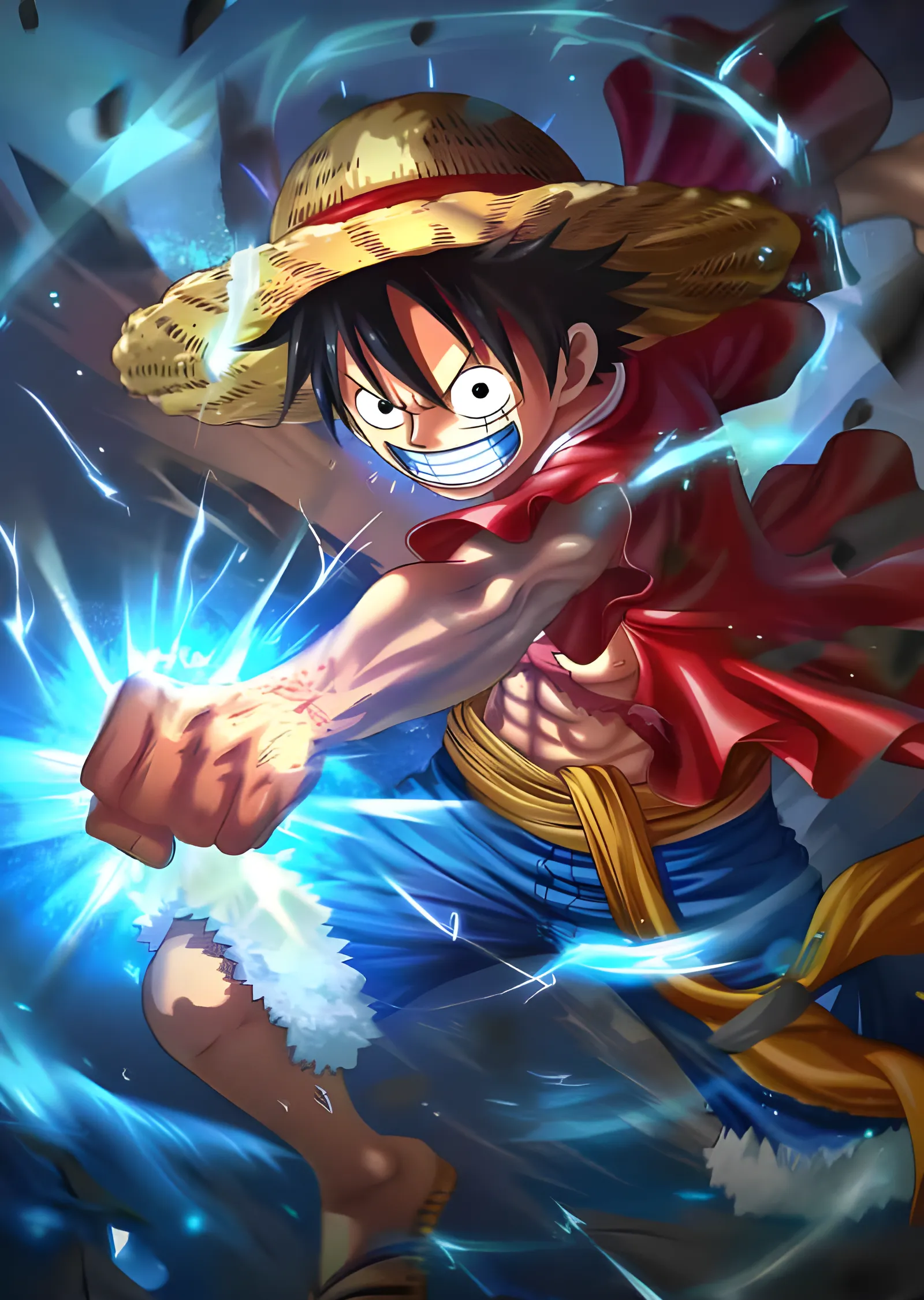 Monkey D. Luffy - Parlayan Yumruk Darbesi metal tablo