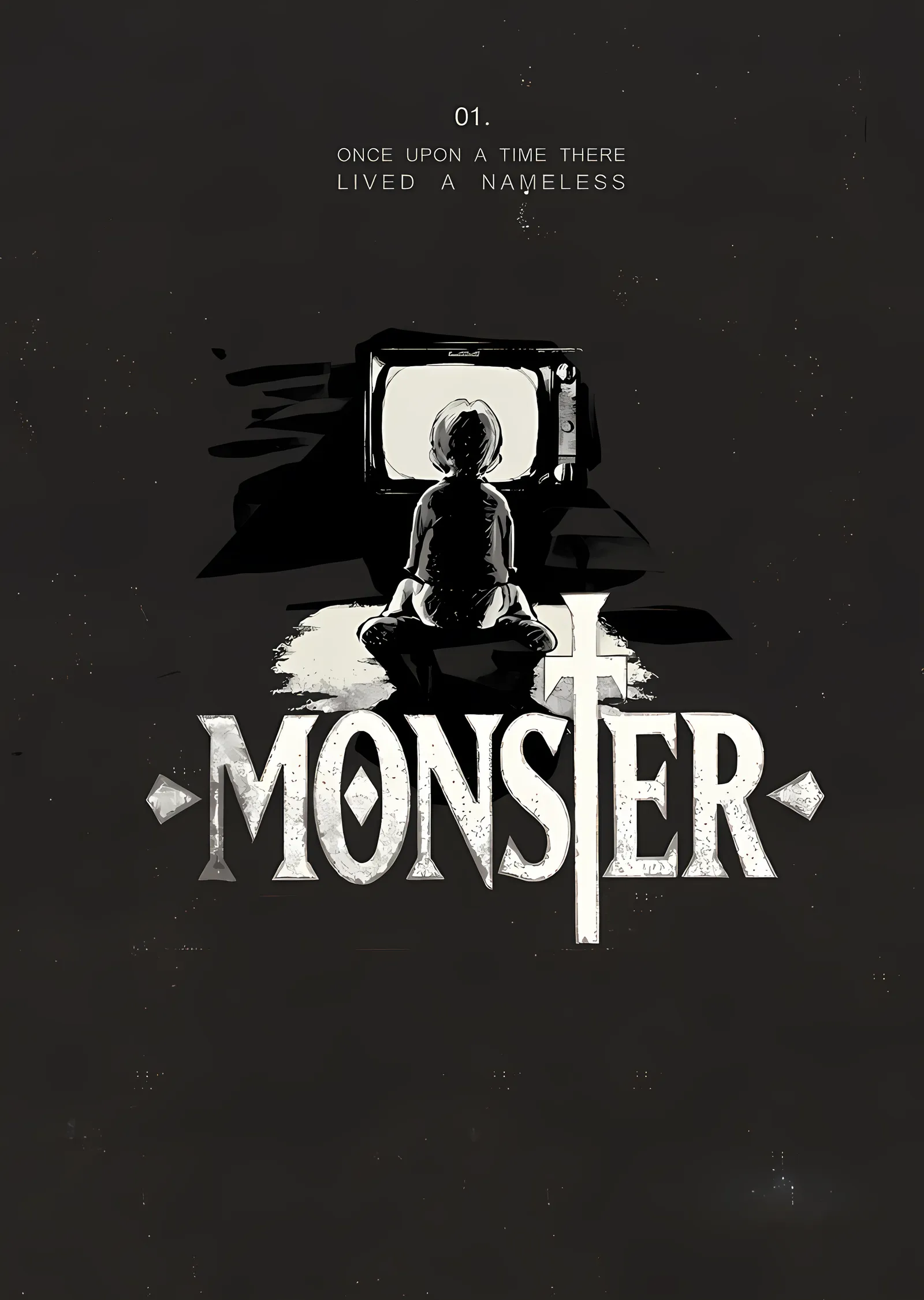 Monster: Minimal Zeminde Televizyon Silüeti metal tablo