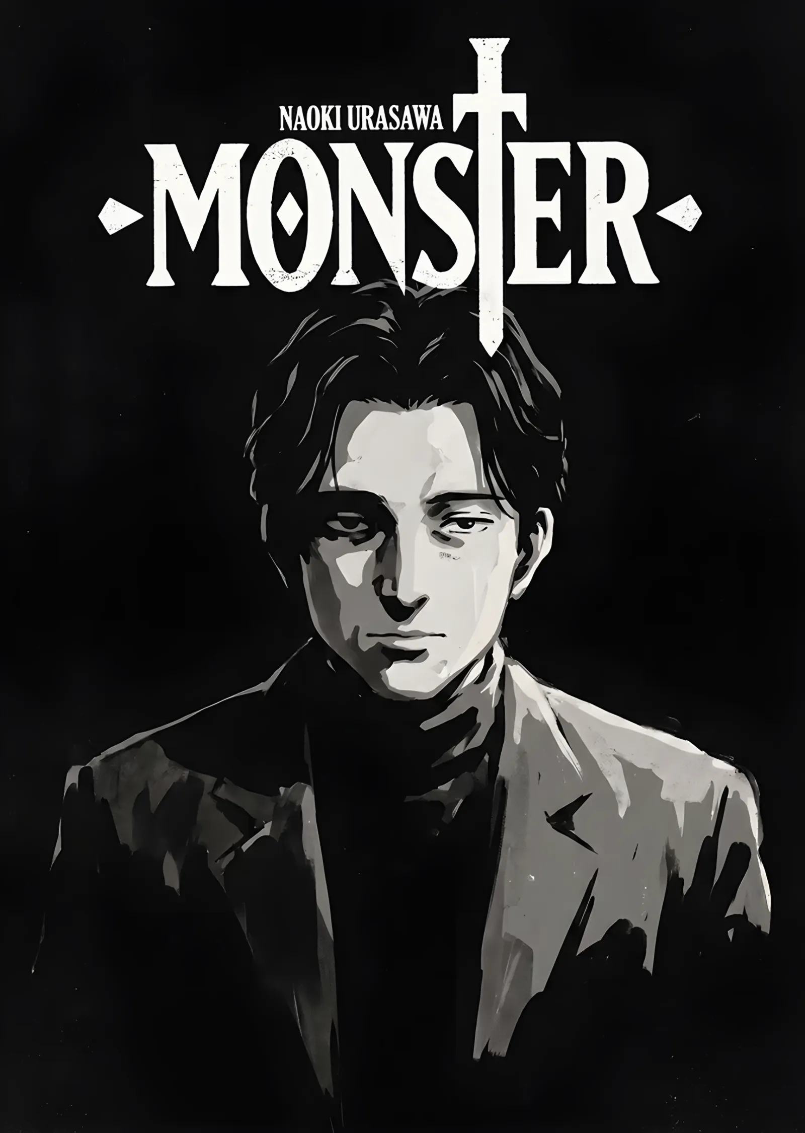 Monster: Siyah Beyaz Doktor Portresi metal tablo