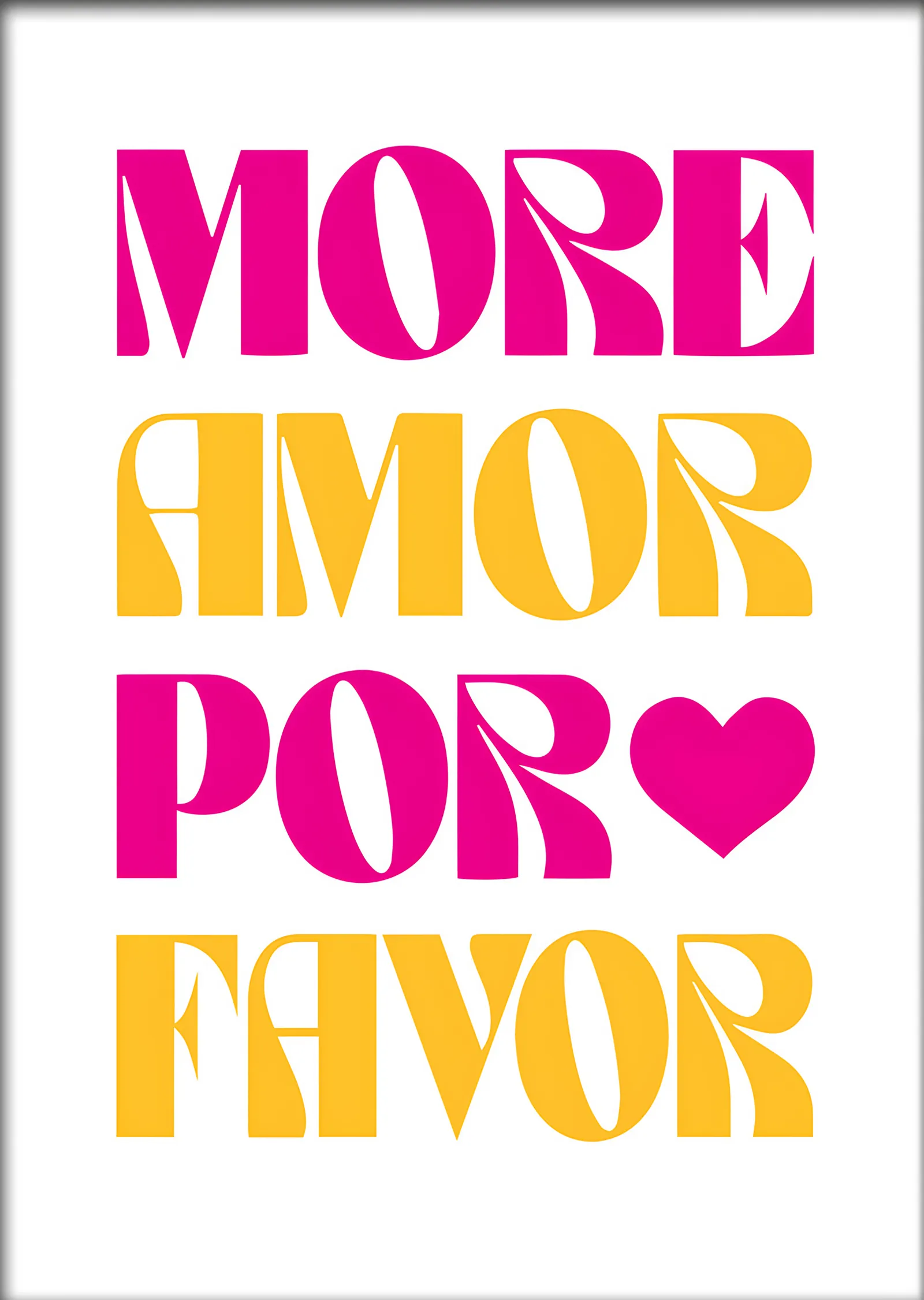 More Amor Por Favor Renkli metal tablo