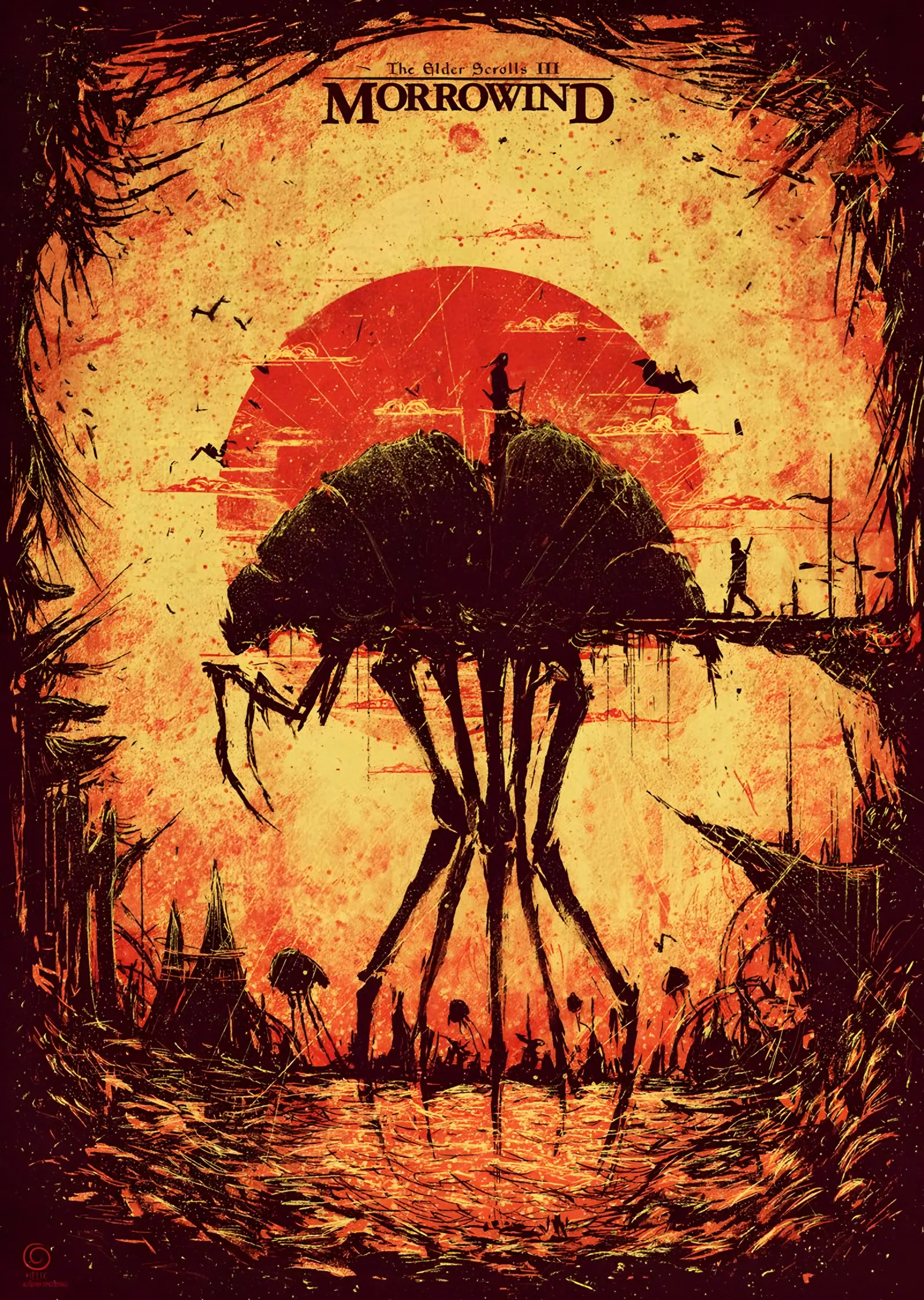 Morrowind Kızıl Güneş metal tablo